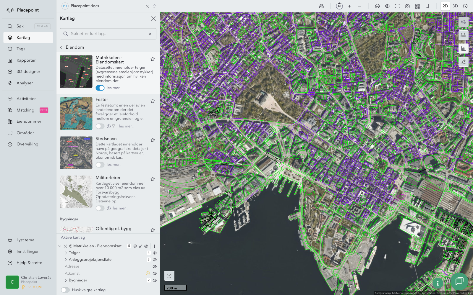 Placepoint – Eiendomskart-kartlag aktivert