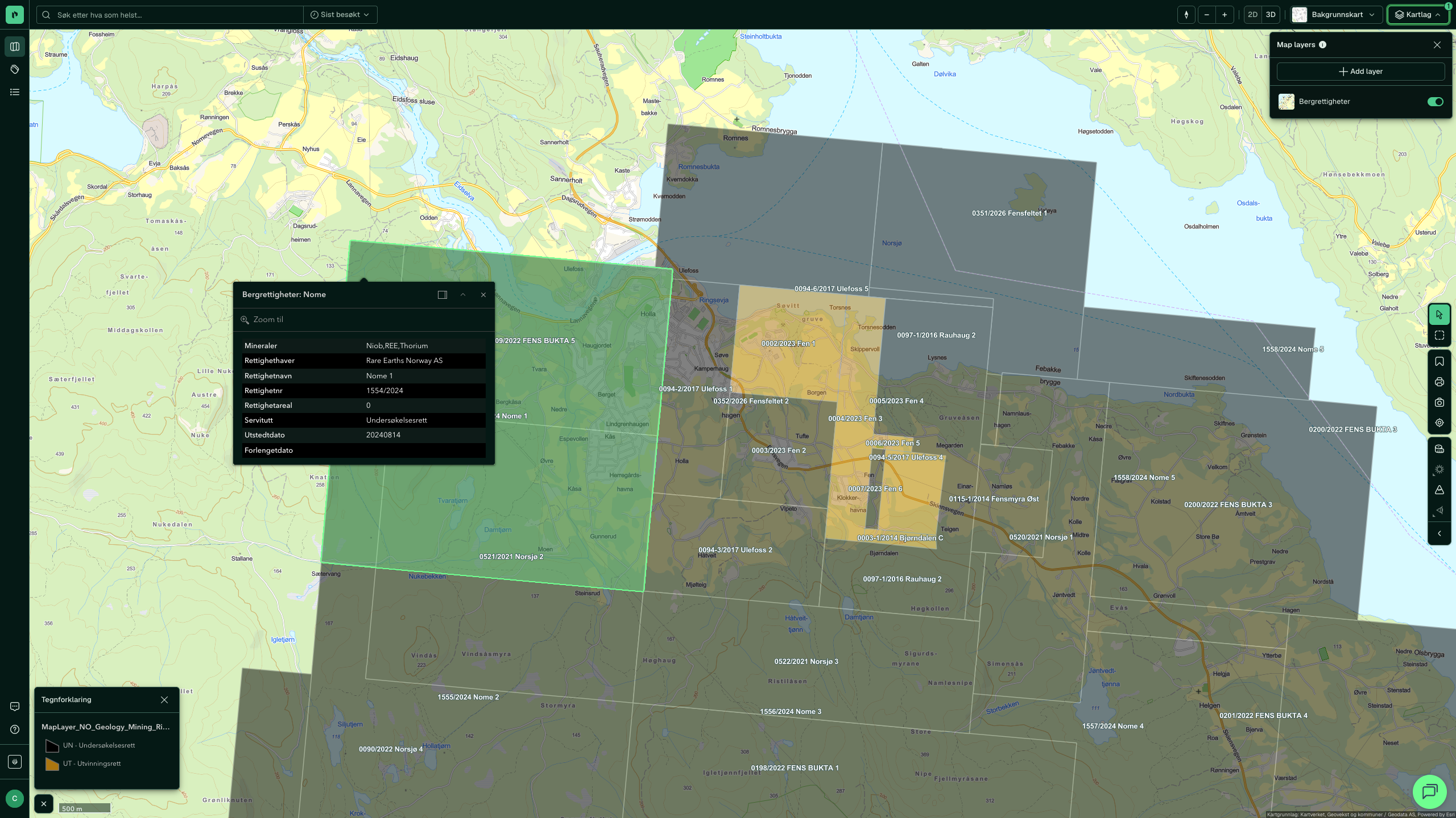 Bergrettigheter: klikk i kartet
