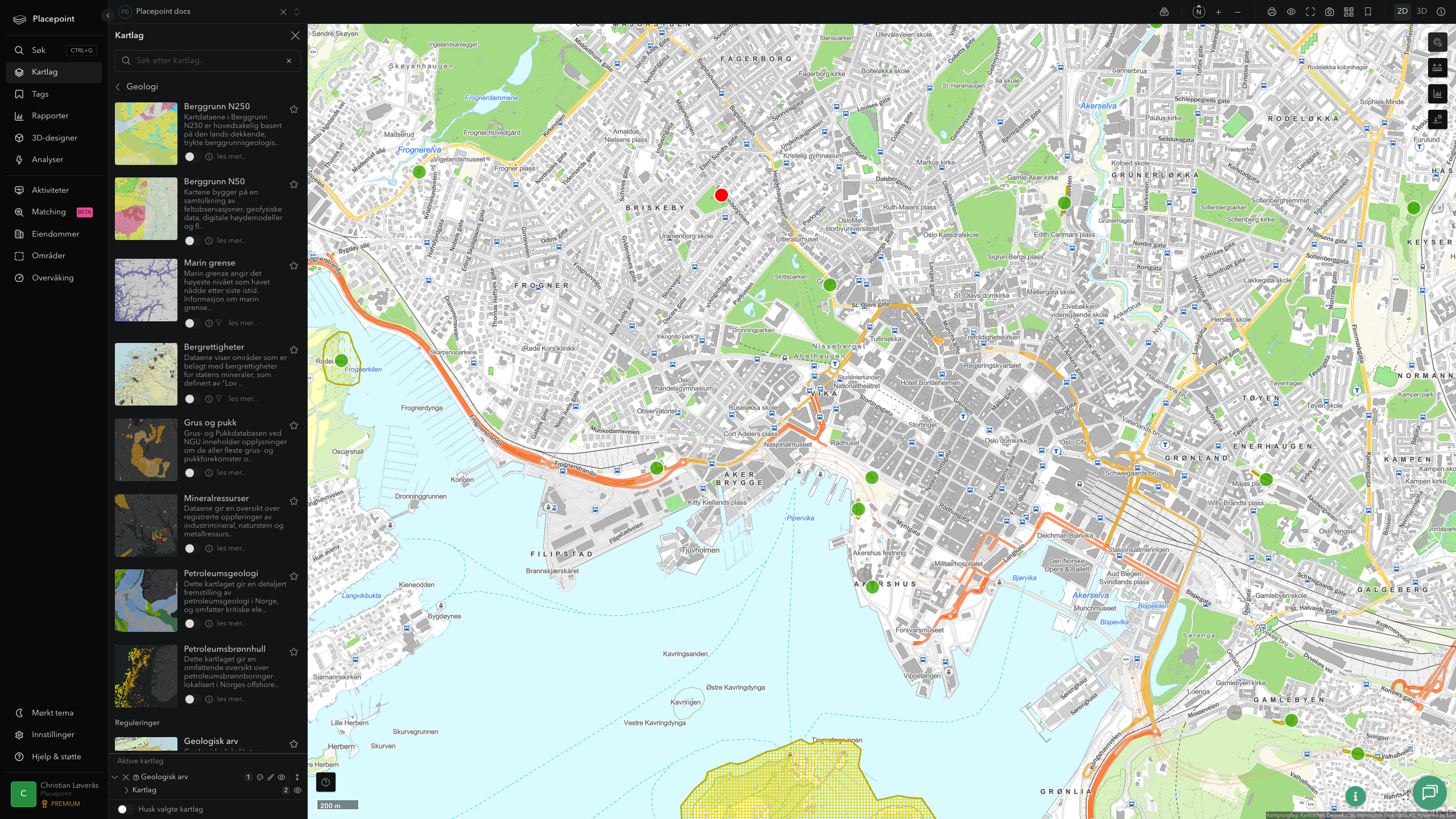 Geologisk arv i Placepoint