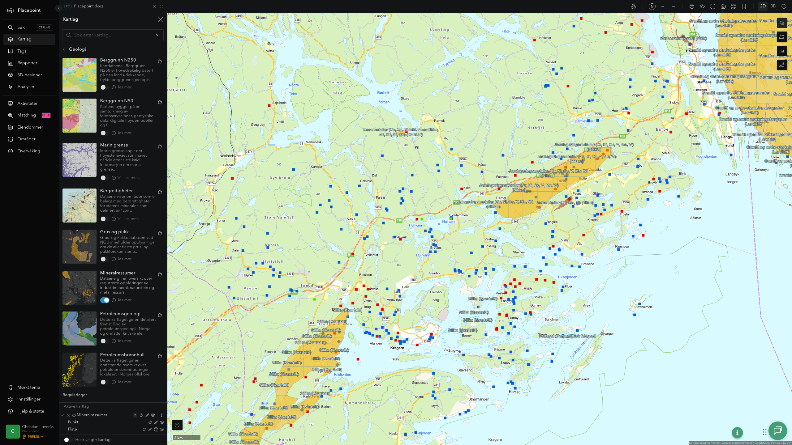 Mineralressurser i Placepoint