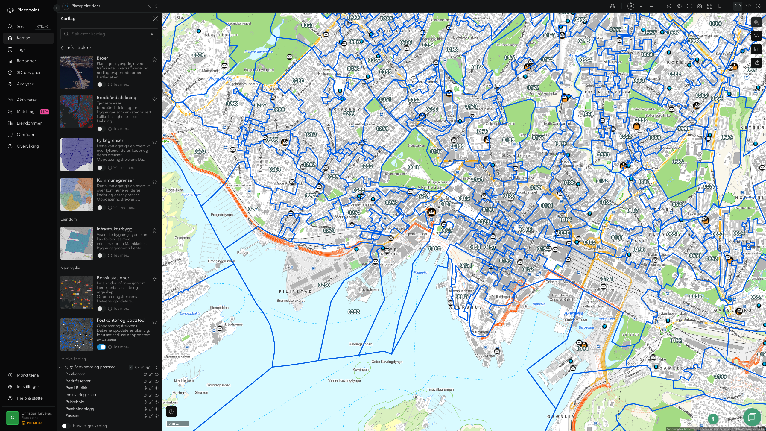 Postkontor og poststed i Placepoint