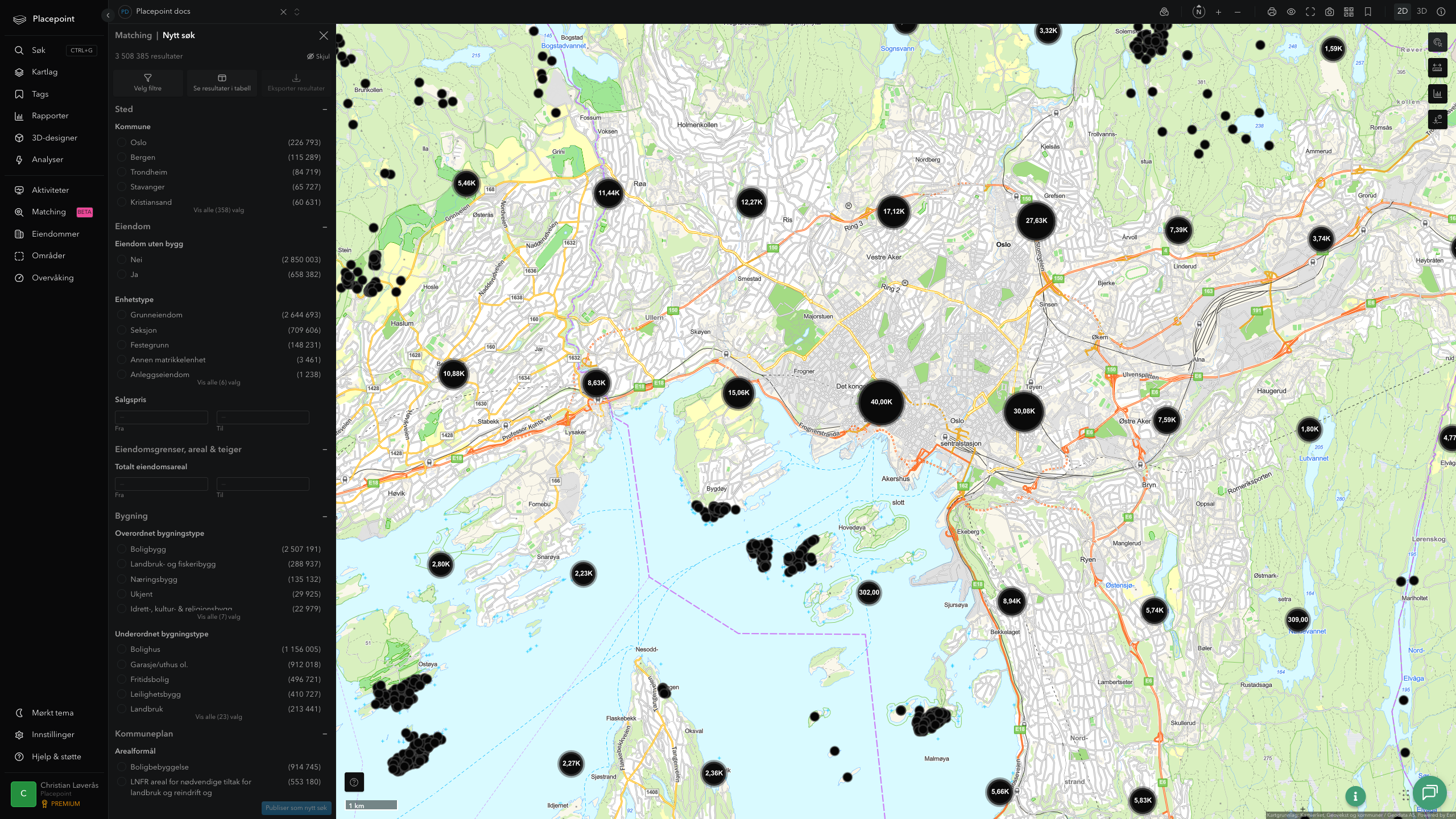 Nytt søk - tomt utkast klar til å konfigureres