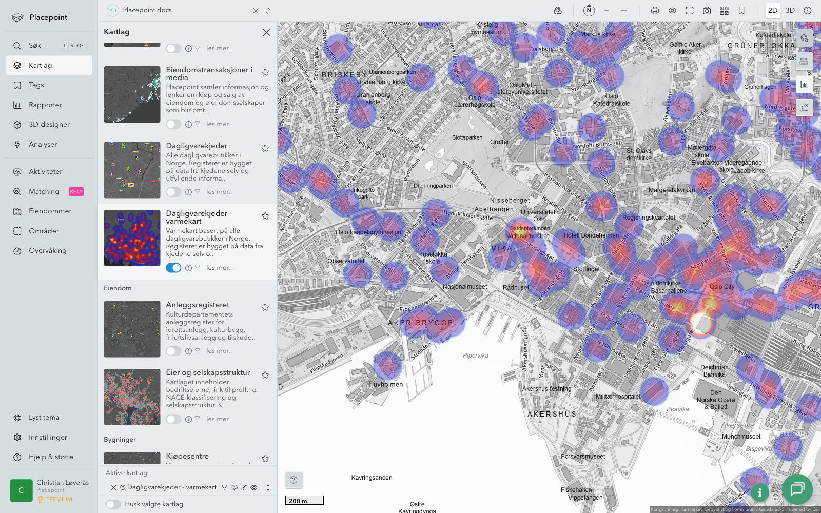 Dagligvarekjeder - varmekart