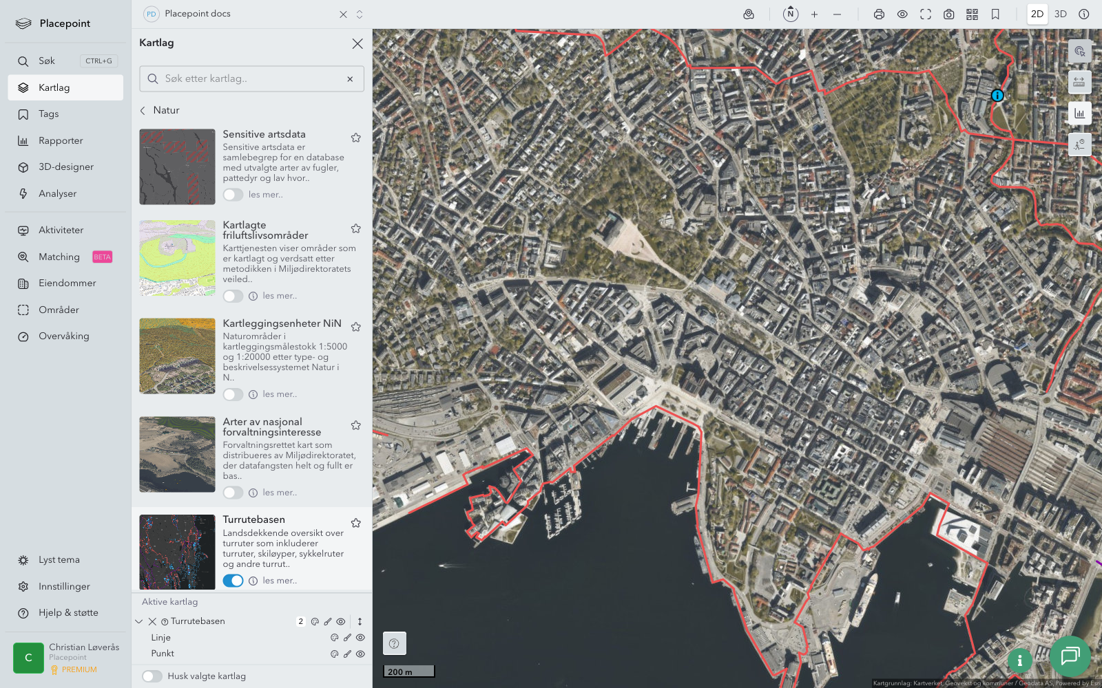 Kartlag Natur - Turrutebasen aktivert
