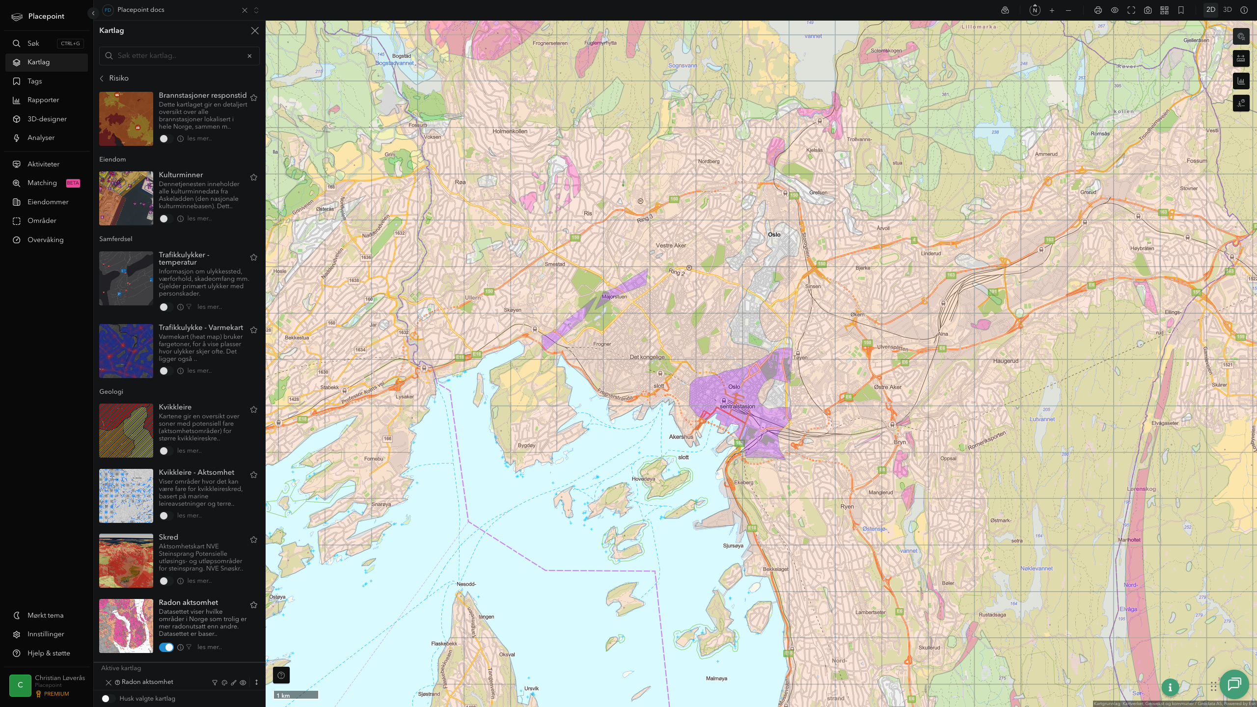 Radon aktsomhet i Placepoint