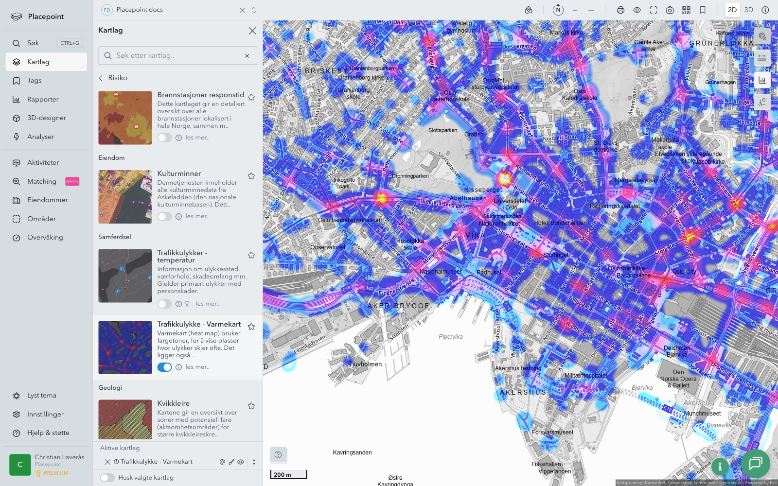 Trafikkulykke - Varmekart