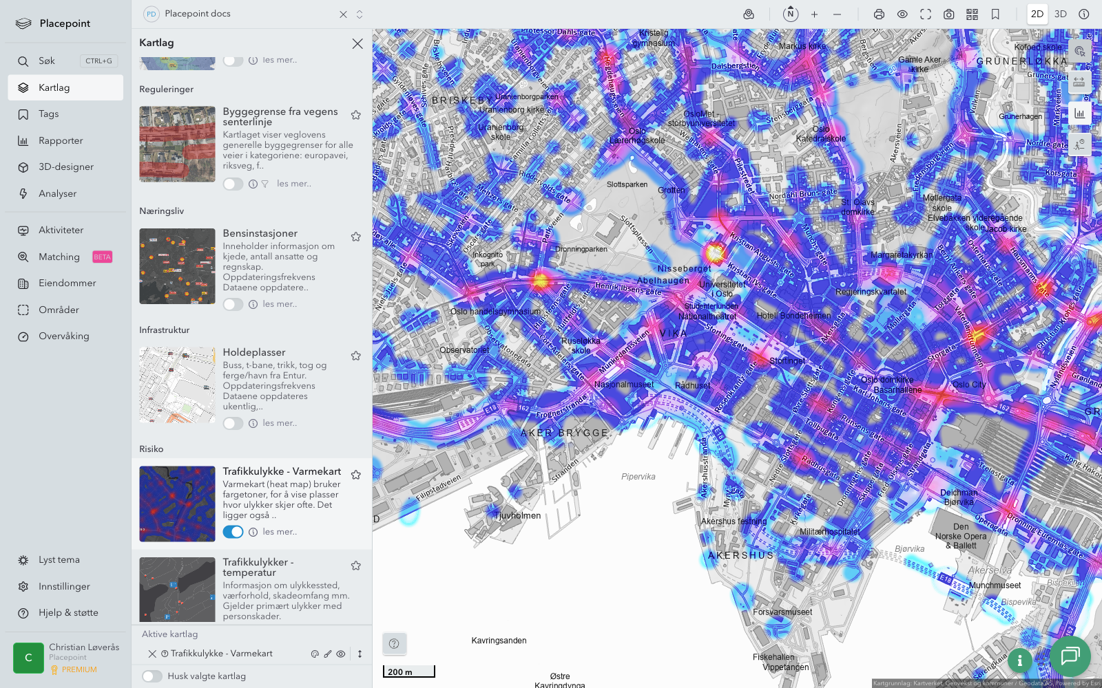 Trafikkulykke - Varmekart