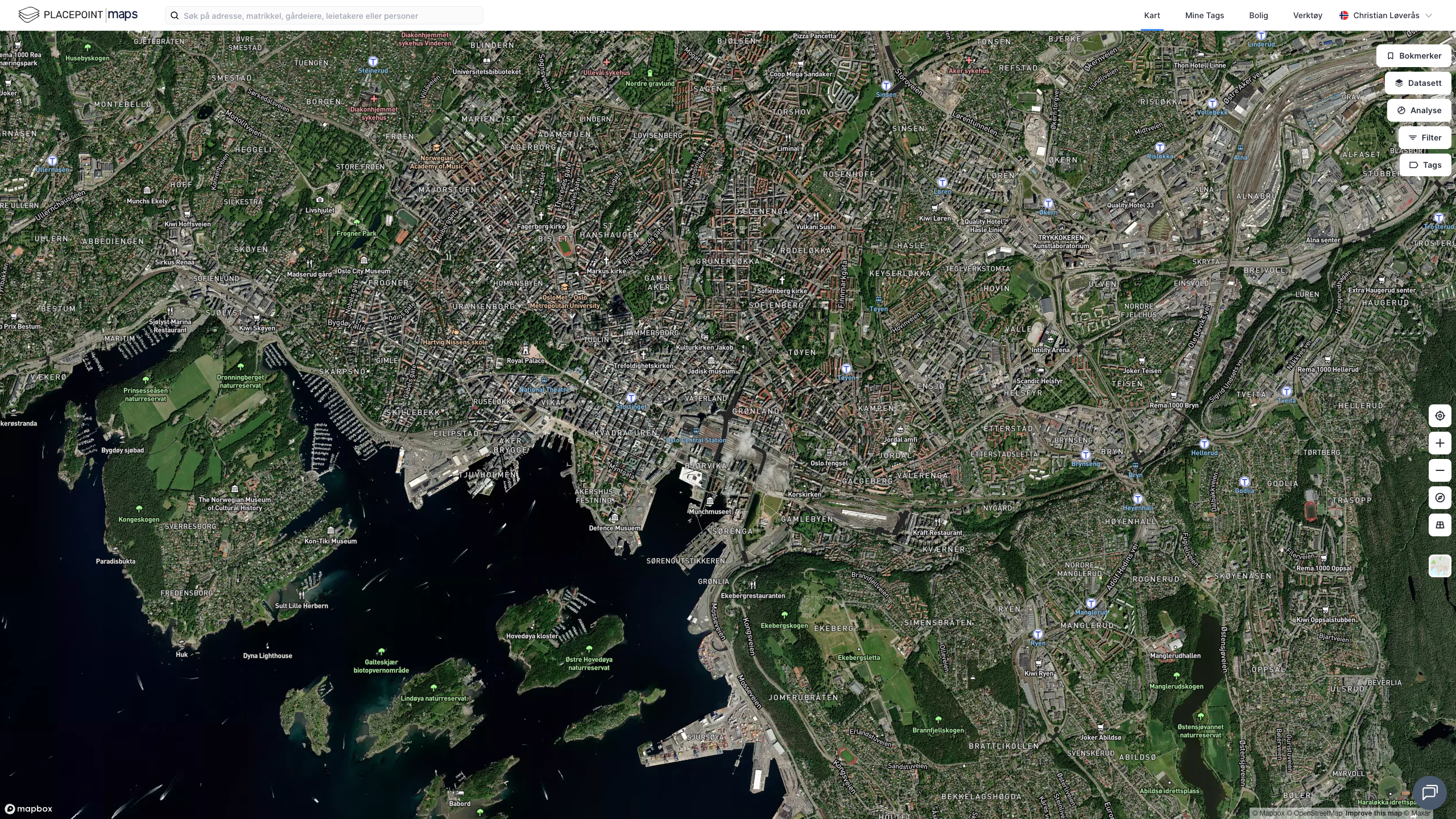 Innloggingsskjermen i Placepoint Maps