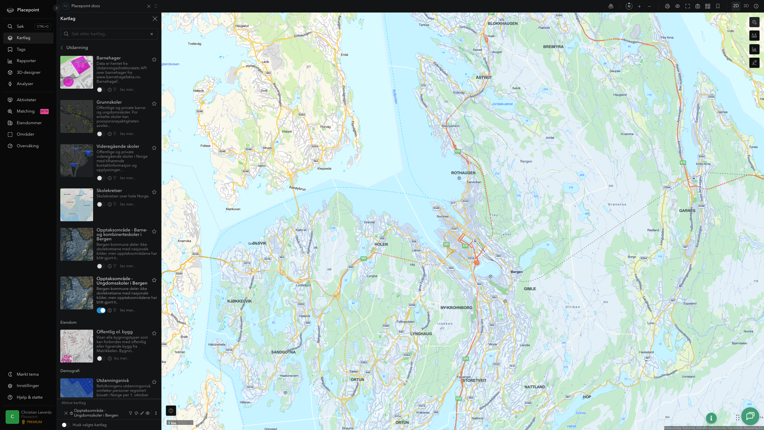 Opptaksområde - ungdomsskoler i Bergen