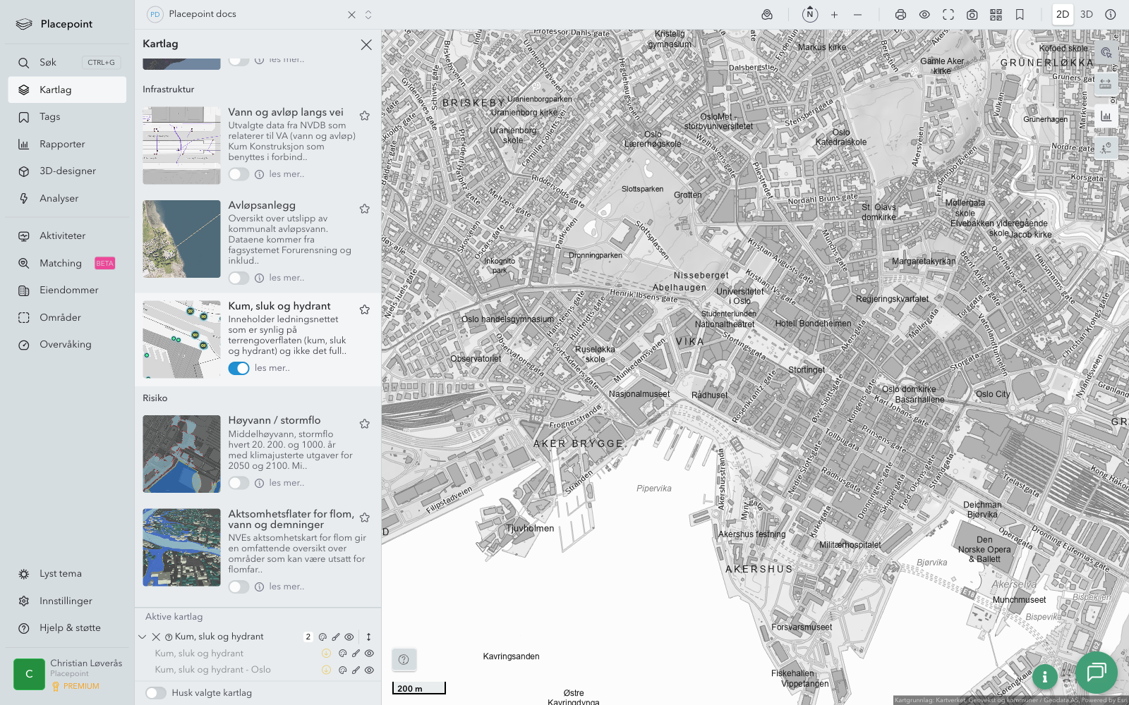 Kum, sluk og hydrant