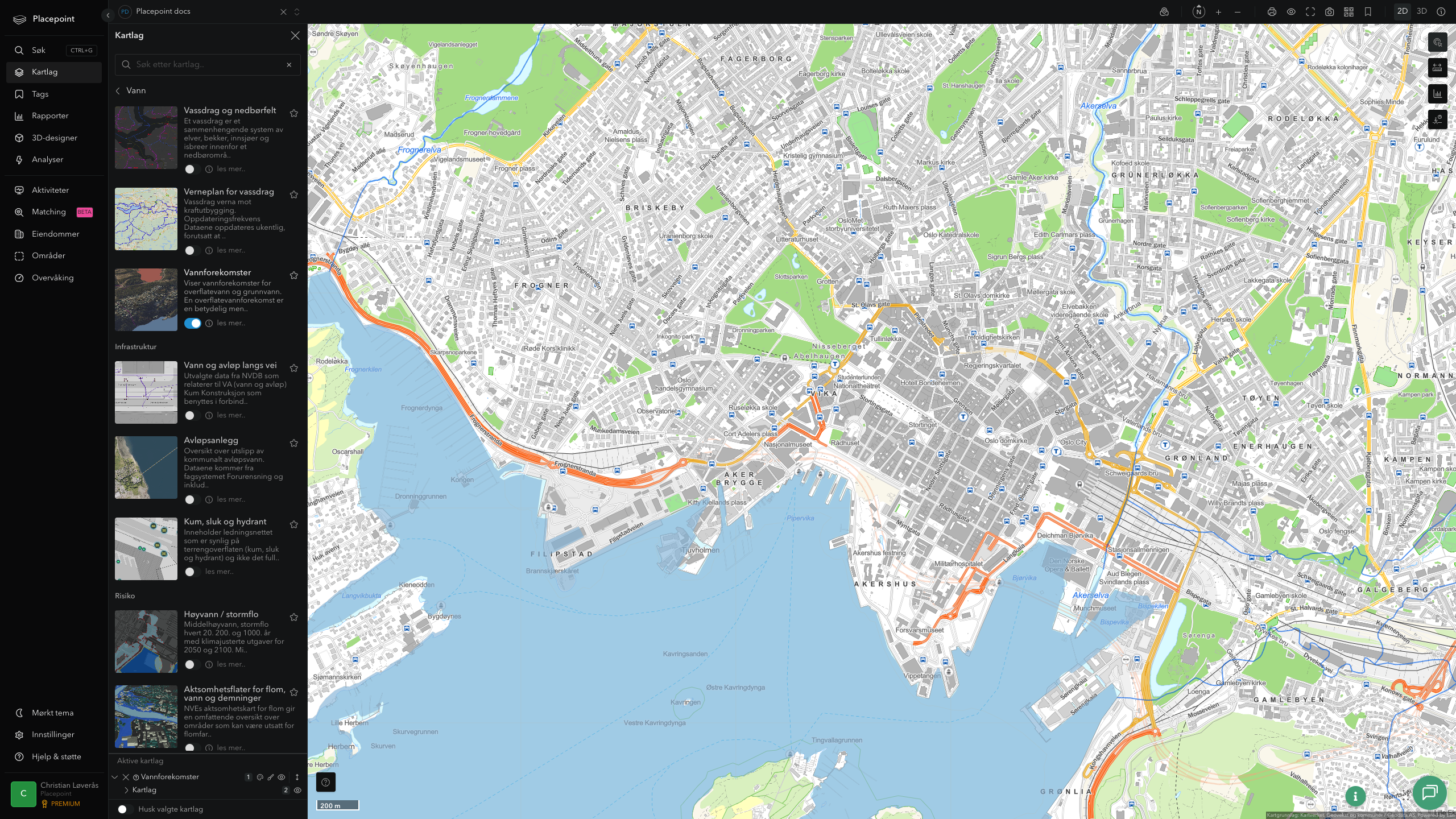 Vannforekomster i Placepoint