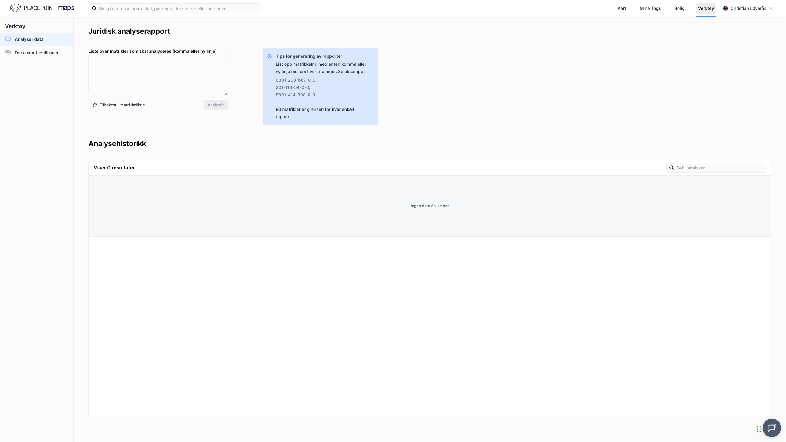 Analyser data – juridisk analyserapport-skjema
