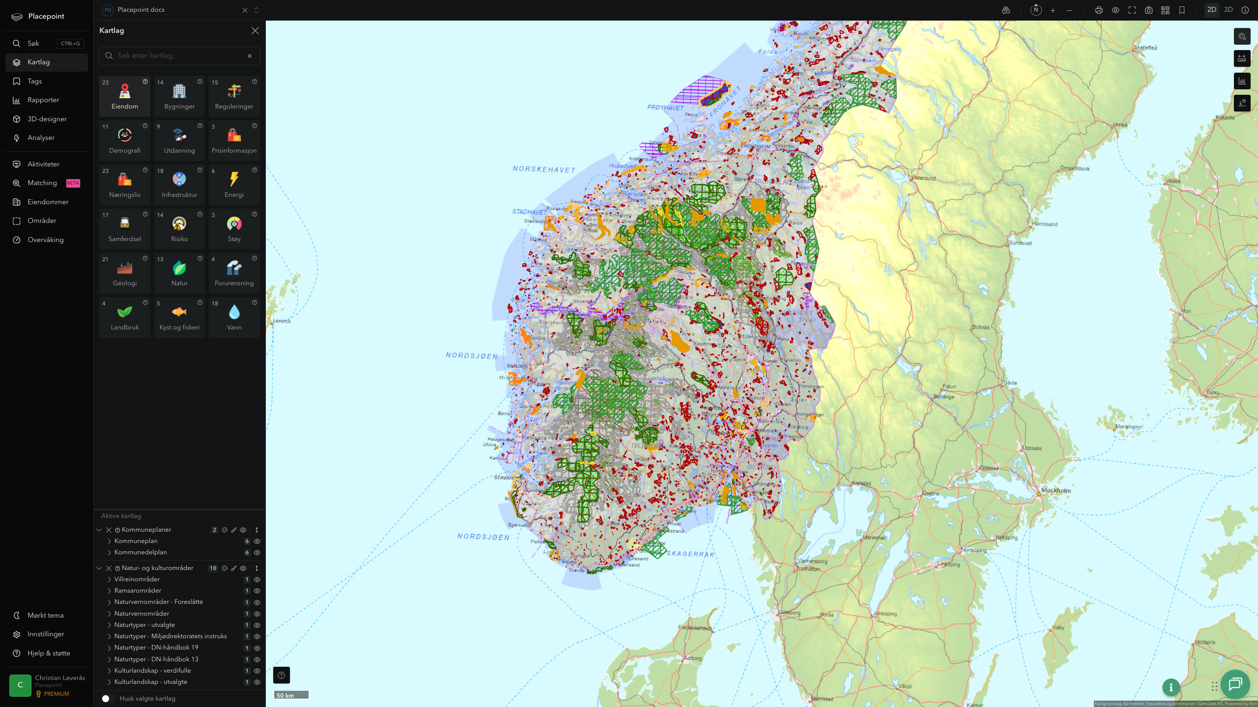 Innlandet - kommuneplaner og kulturområder