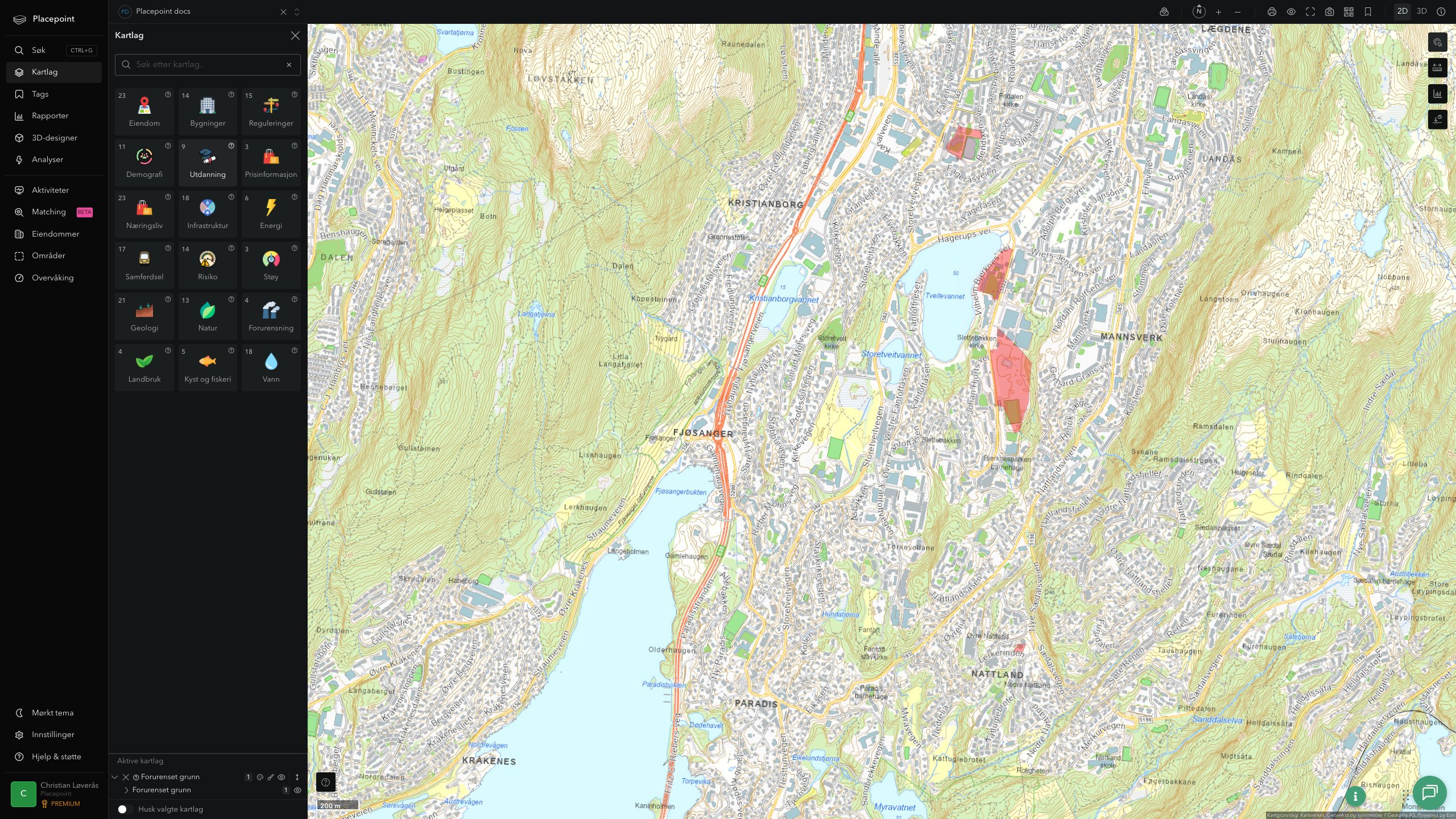 Forurenset grunn rundt en eiendom eid av Vestland fylkeskommune
