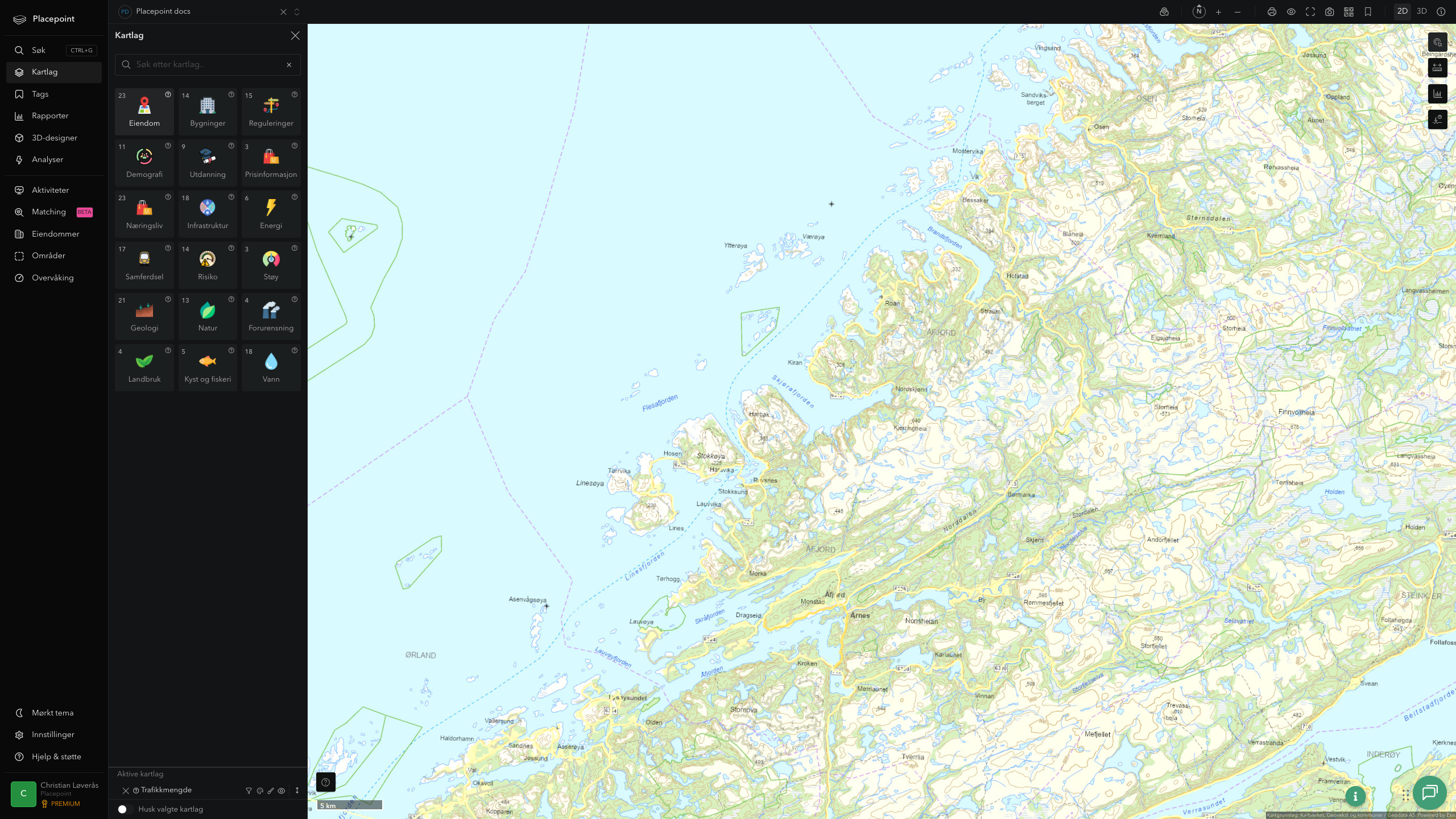 Åfjord - trafikkmengde (ÅDT)