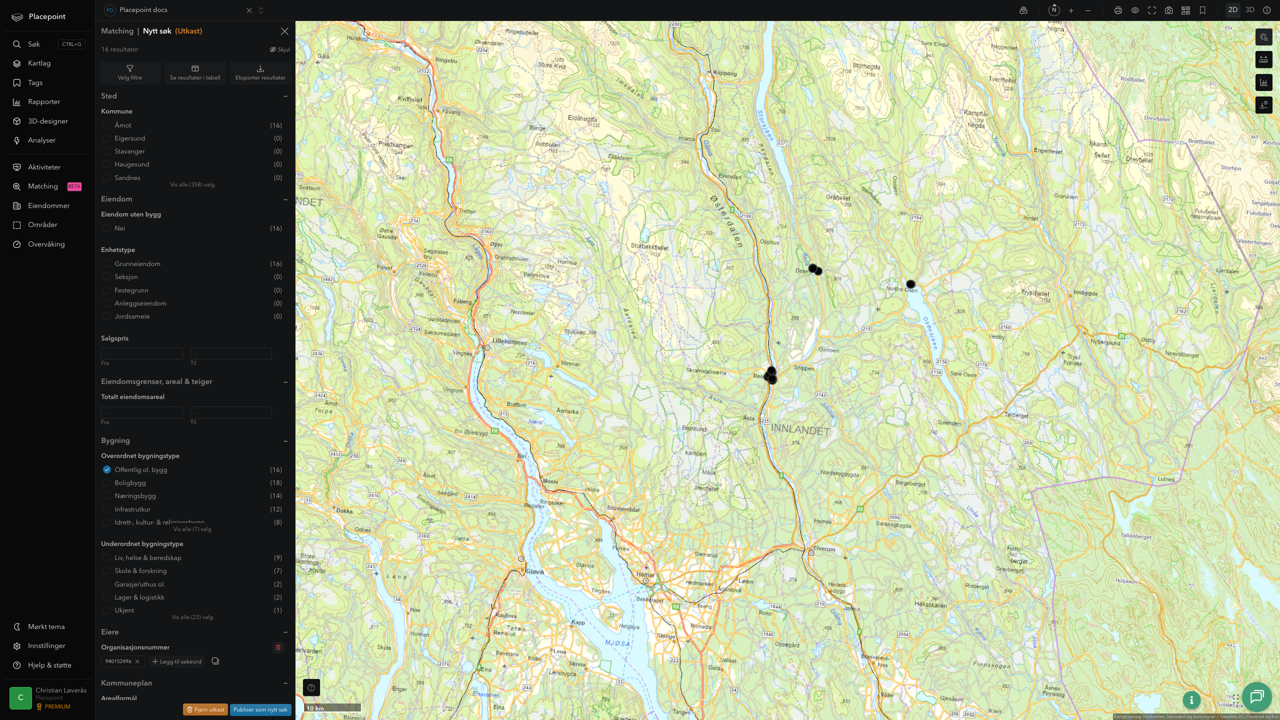 Matching-resultat for Åmot kommune