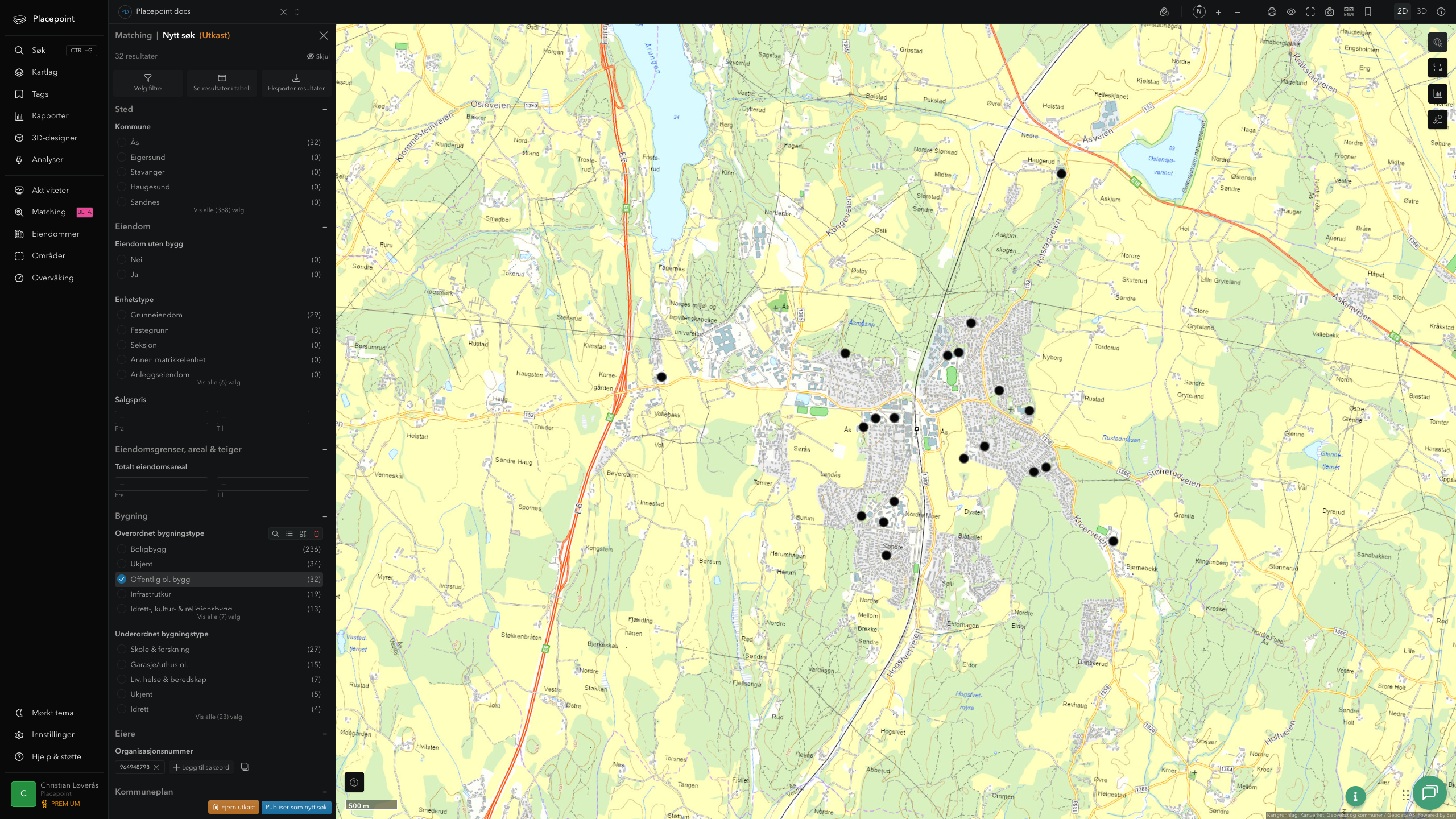 Ås - offentlige bygg, sentrumsnært