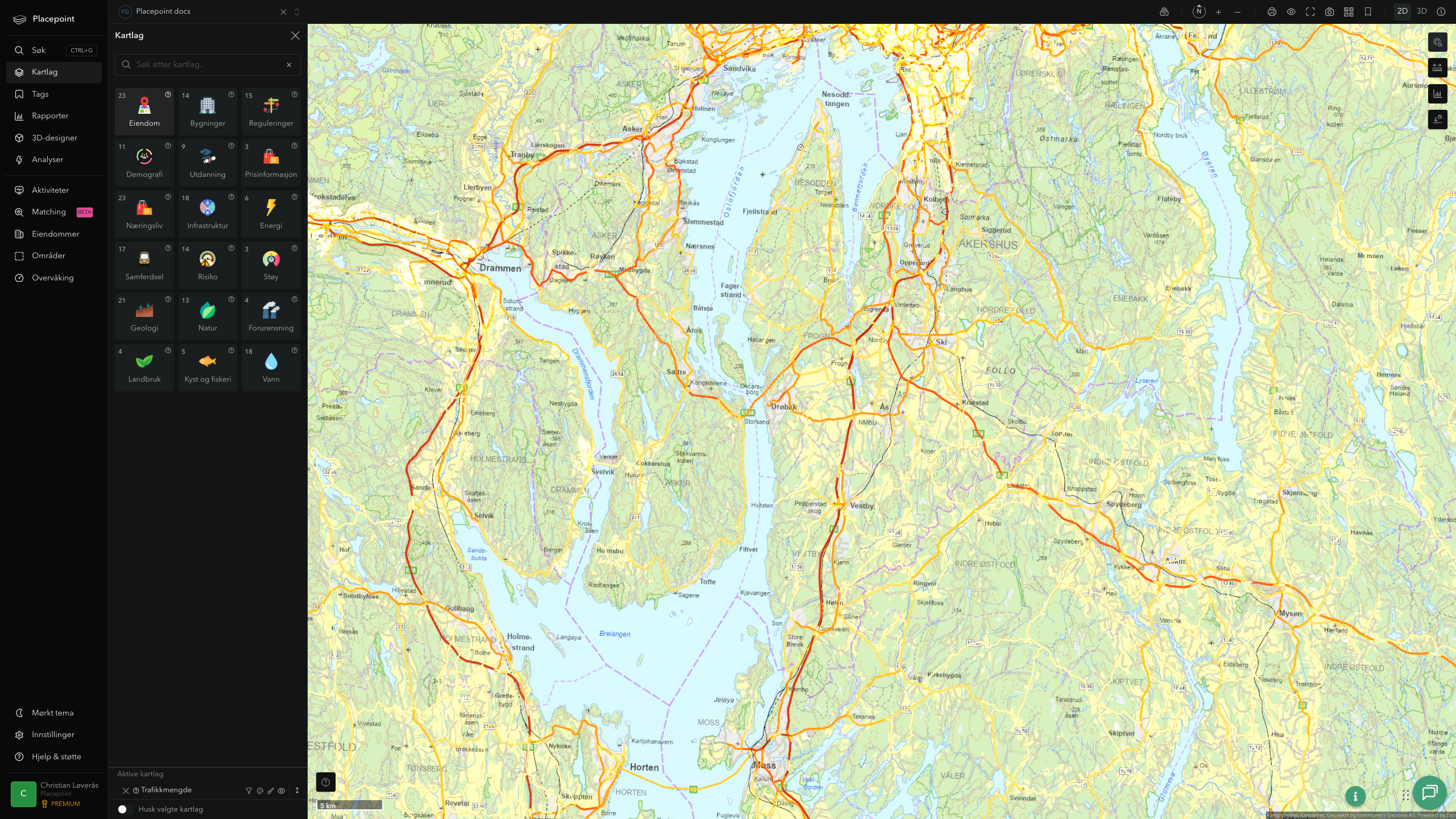 Ås - trafikkmengde (ÅDT)