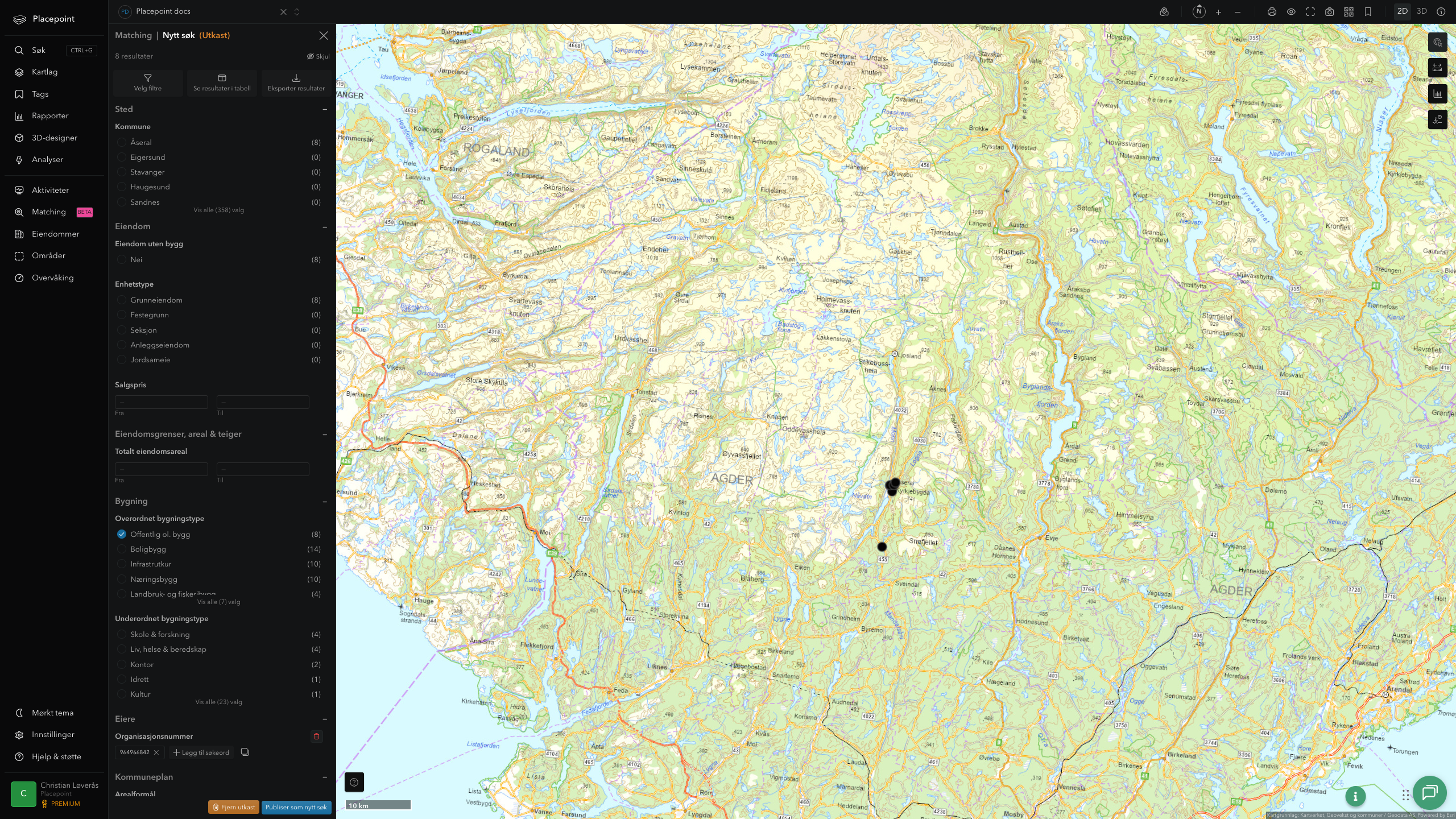 Matching-resultat for Åseral kommune
