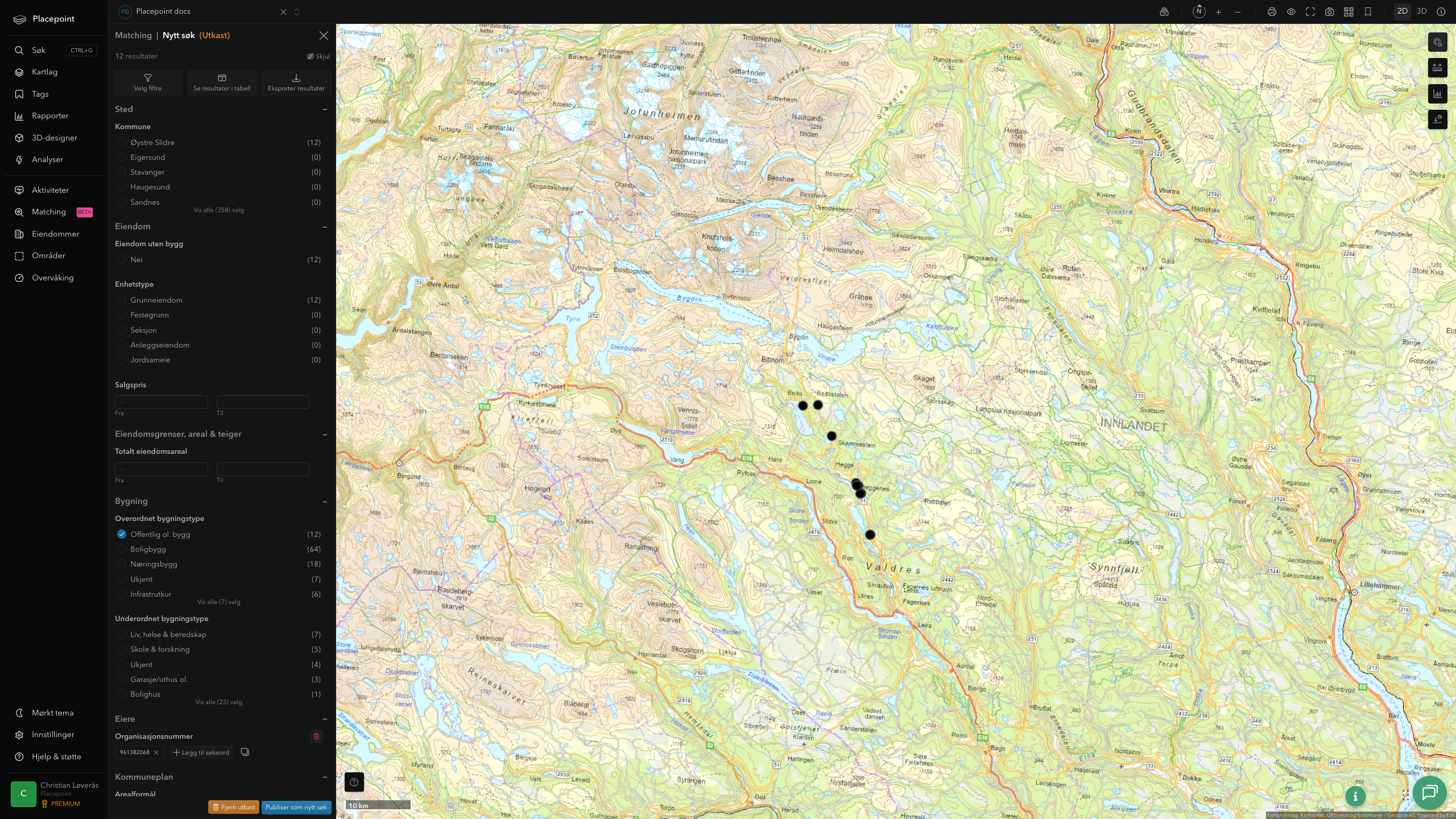 Matching-resultat for Øystre Slidre kommune