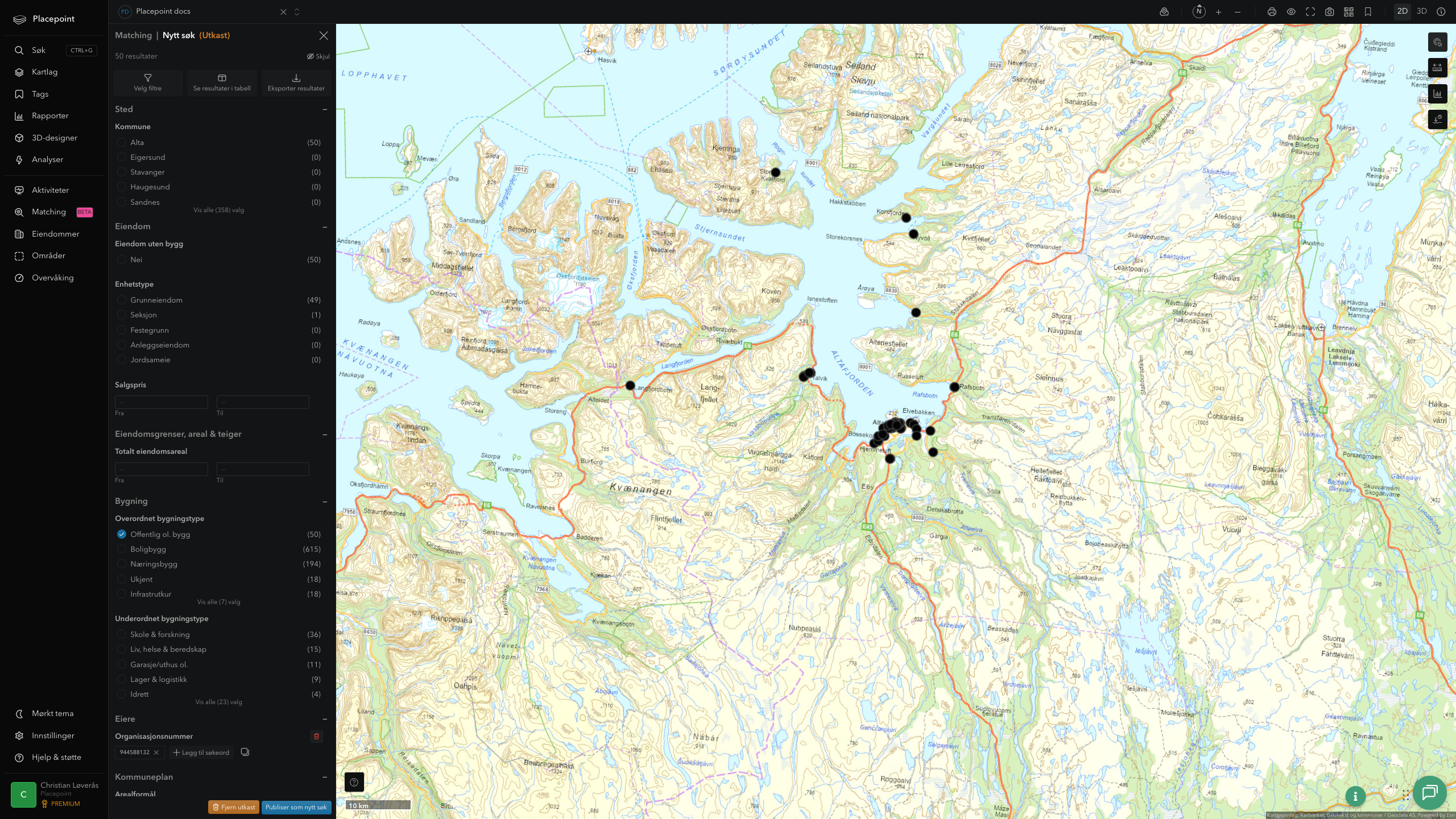 Matching-resultat for Alta kommune