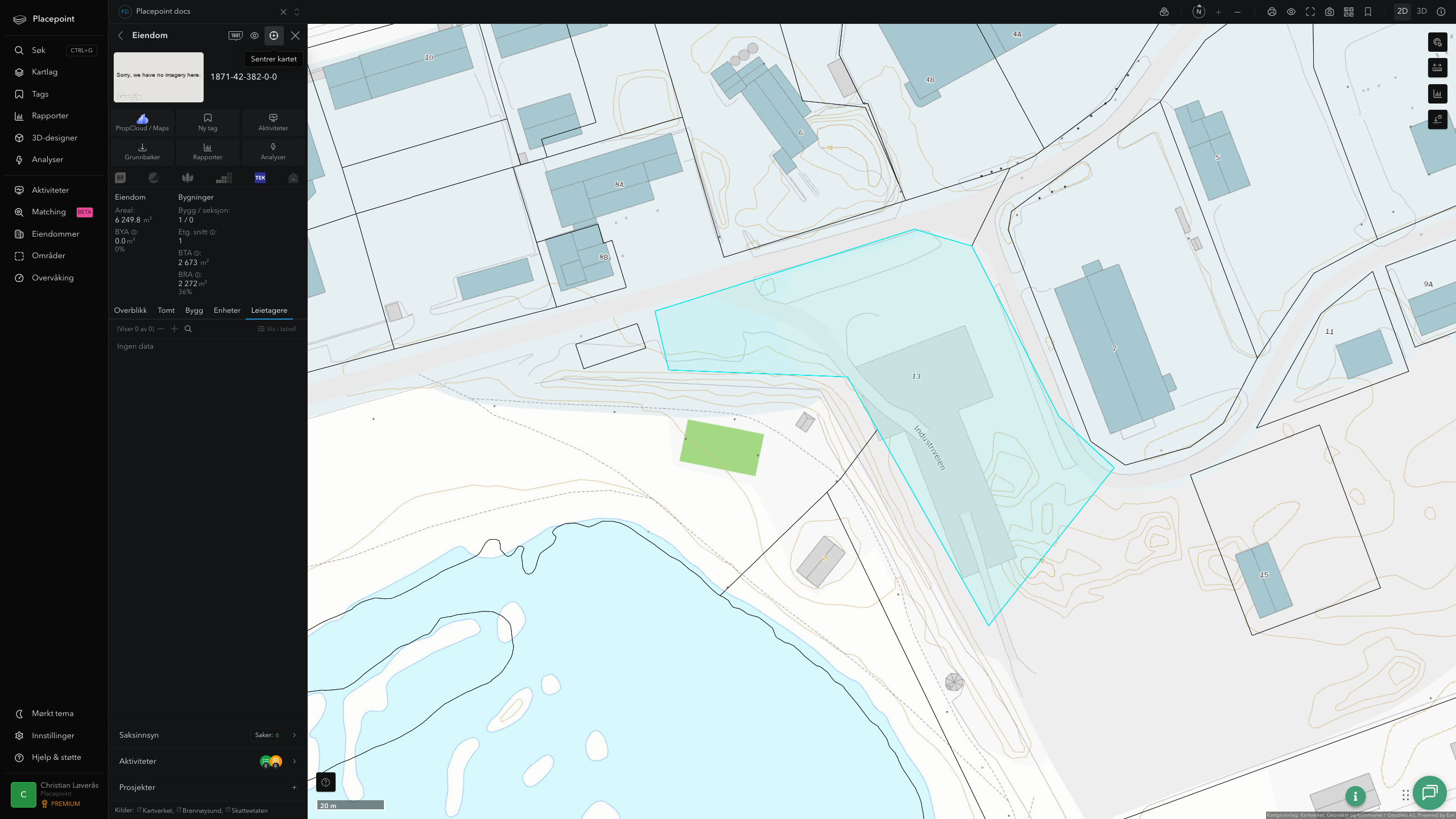 Eiendomspanel for en av Andøy kommunes eiendommer