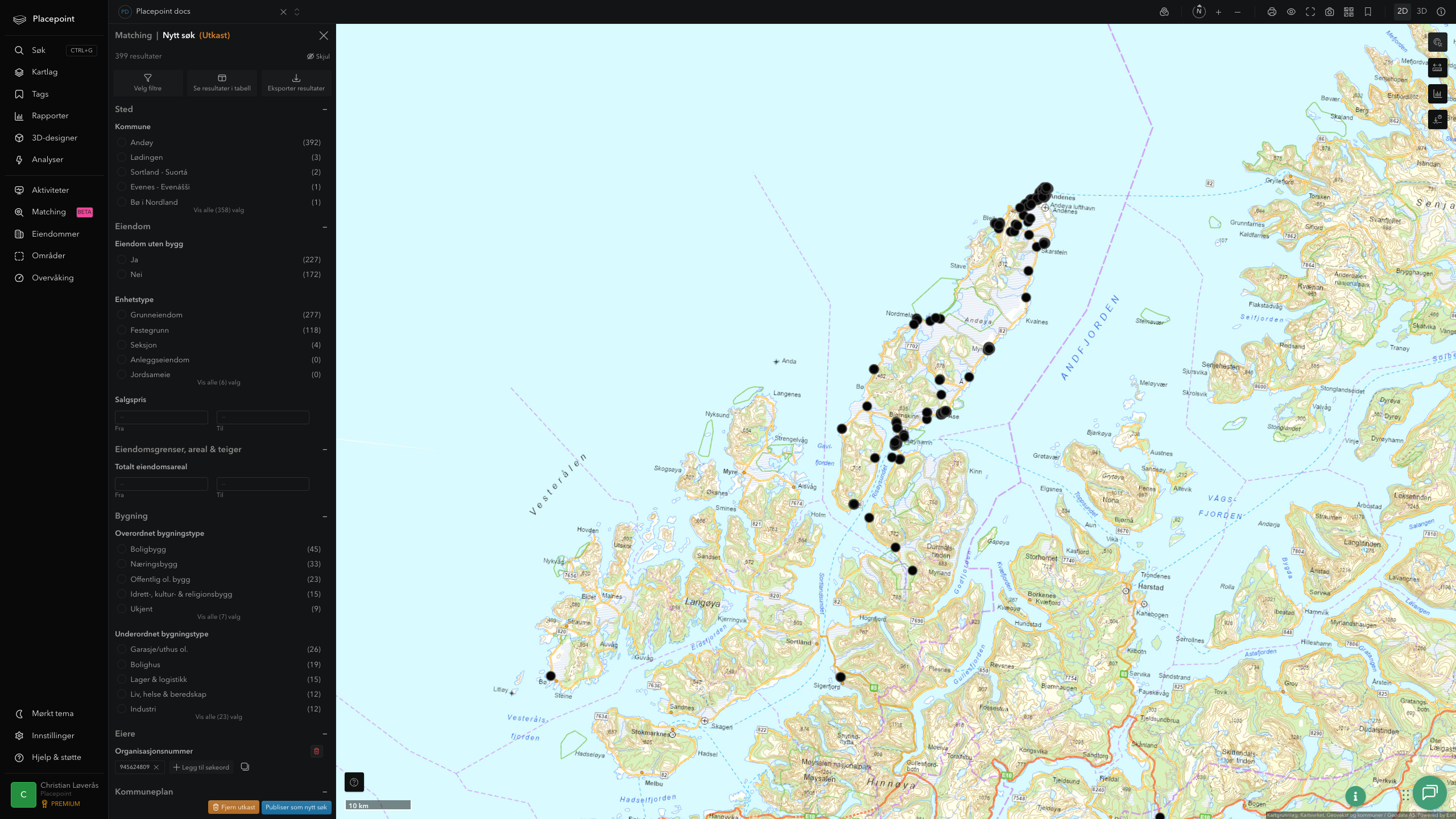 Matching-resultat for Andøy kommune