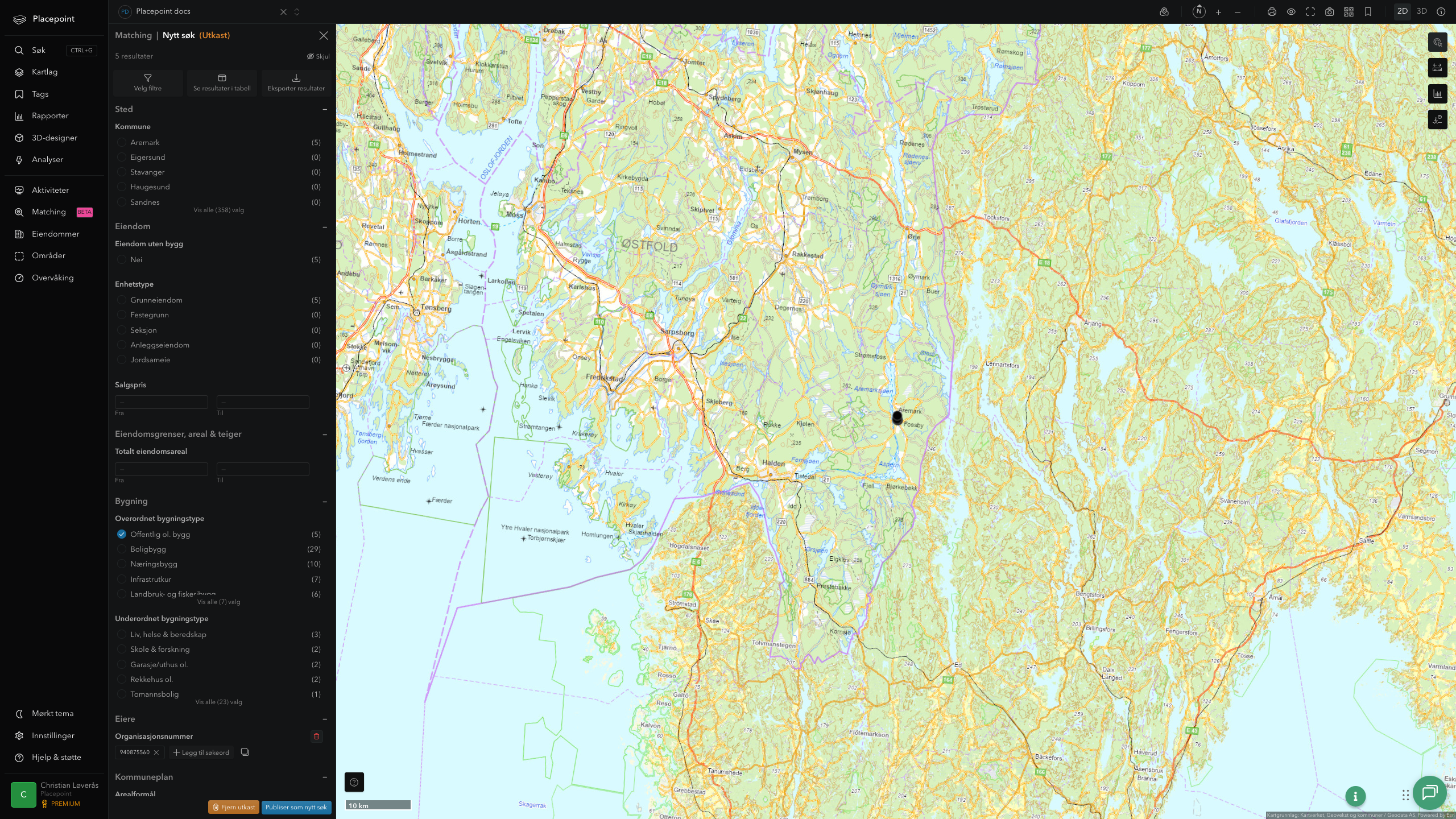 Matching-resultat for Aremark kommune