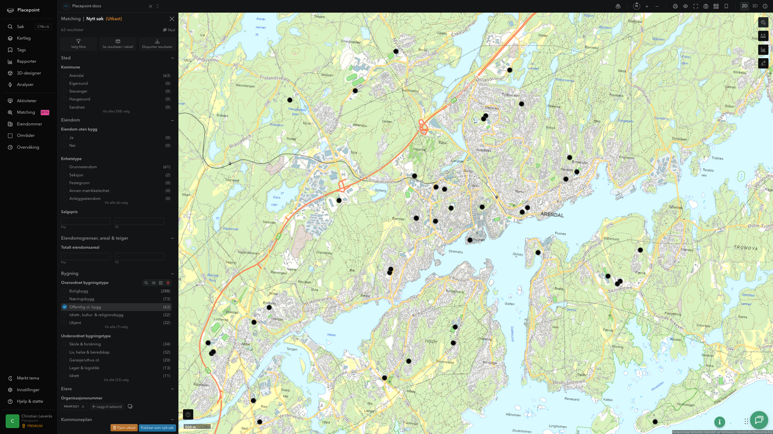 Arendal - offentlige bygg, sentrumsnært