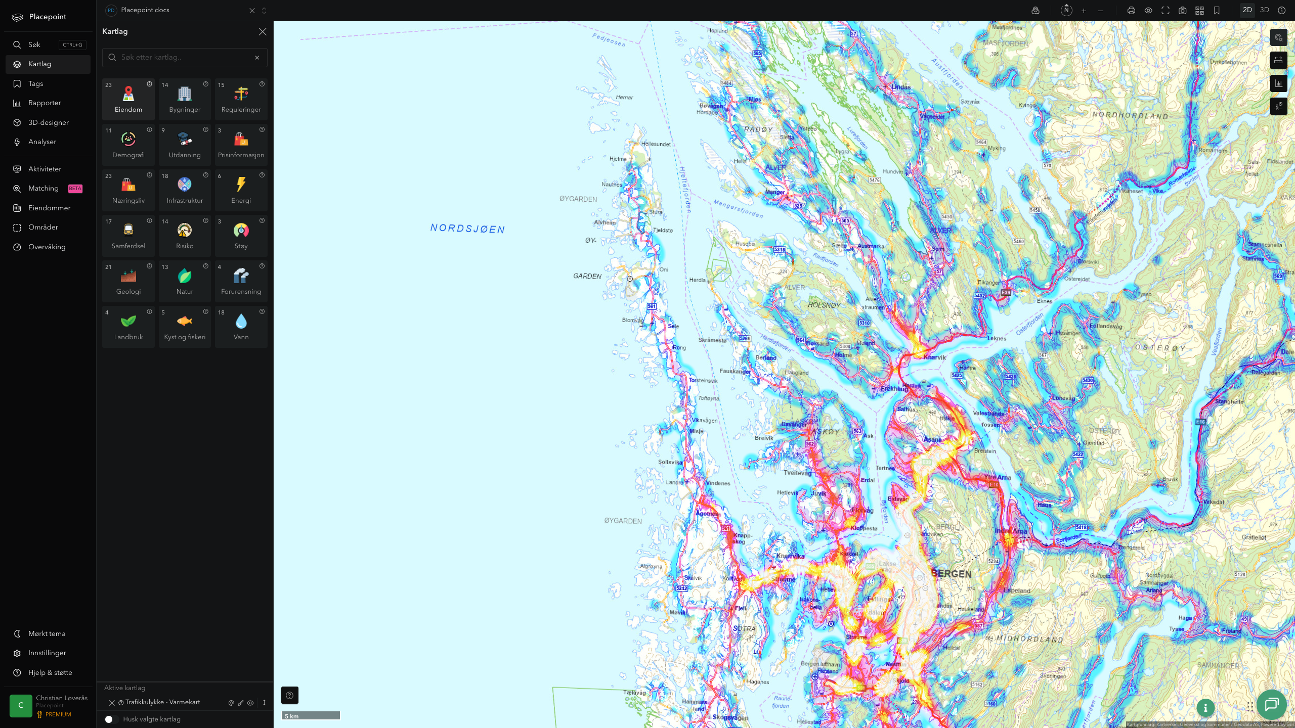 Askøy - trafikkulykker (varmekart)