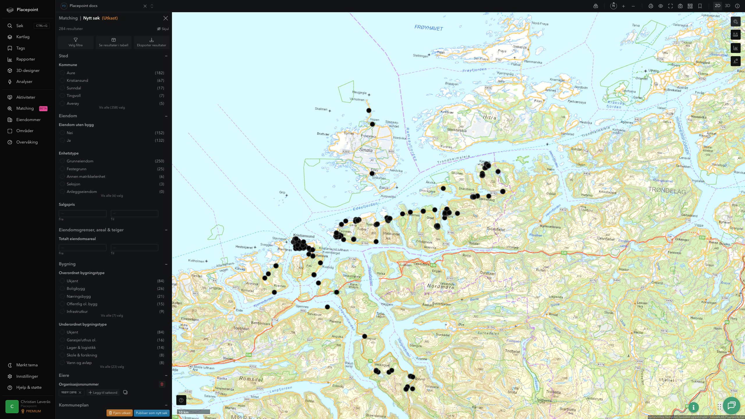 Matching-resultat for Aure kommune