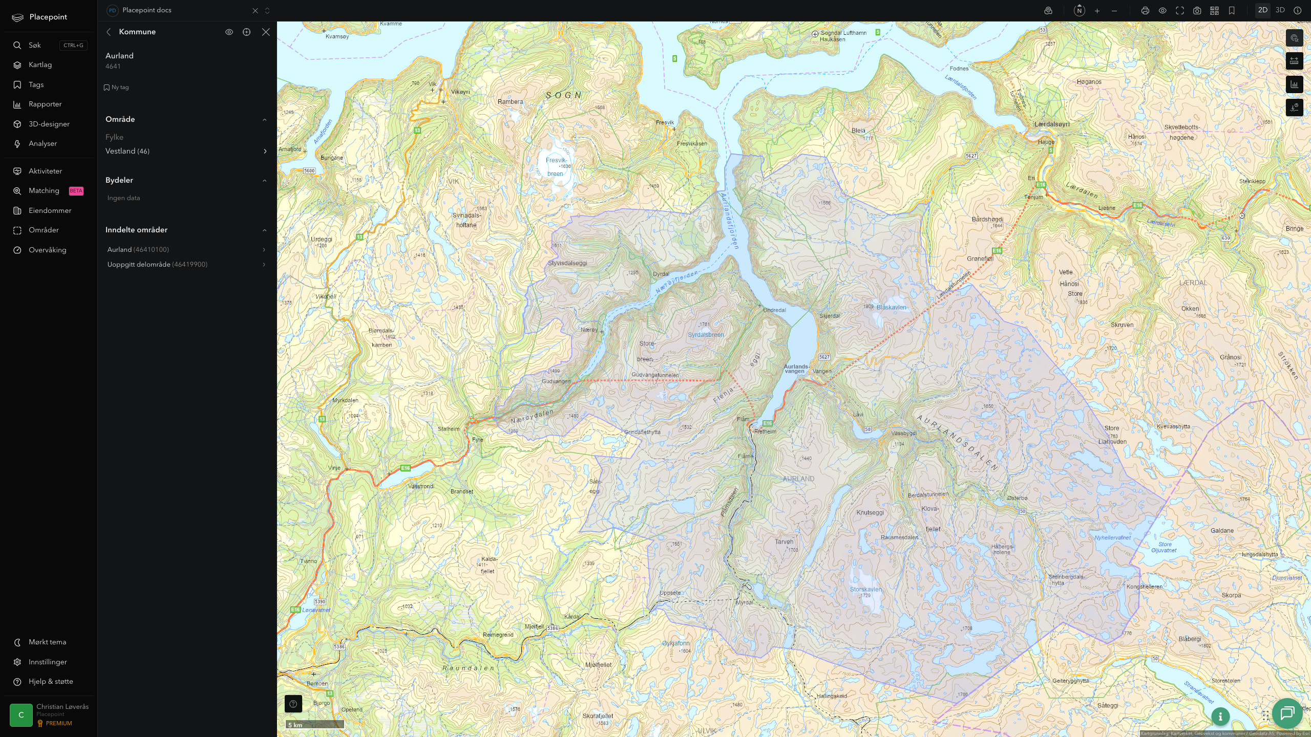 Aurland kommune i Placepoint