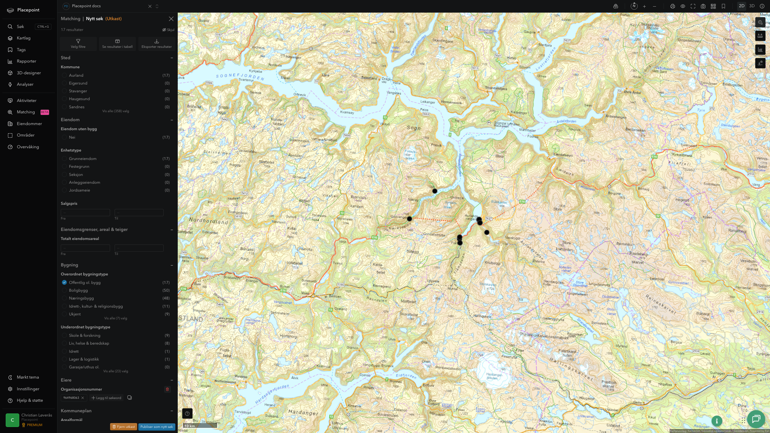 Matching-resultat for Aurland kommune