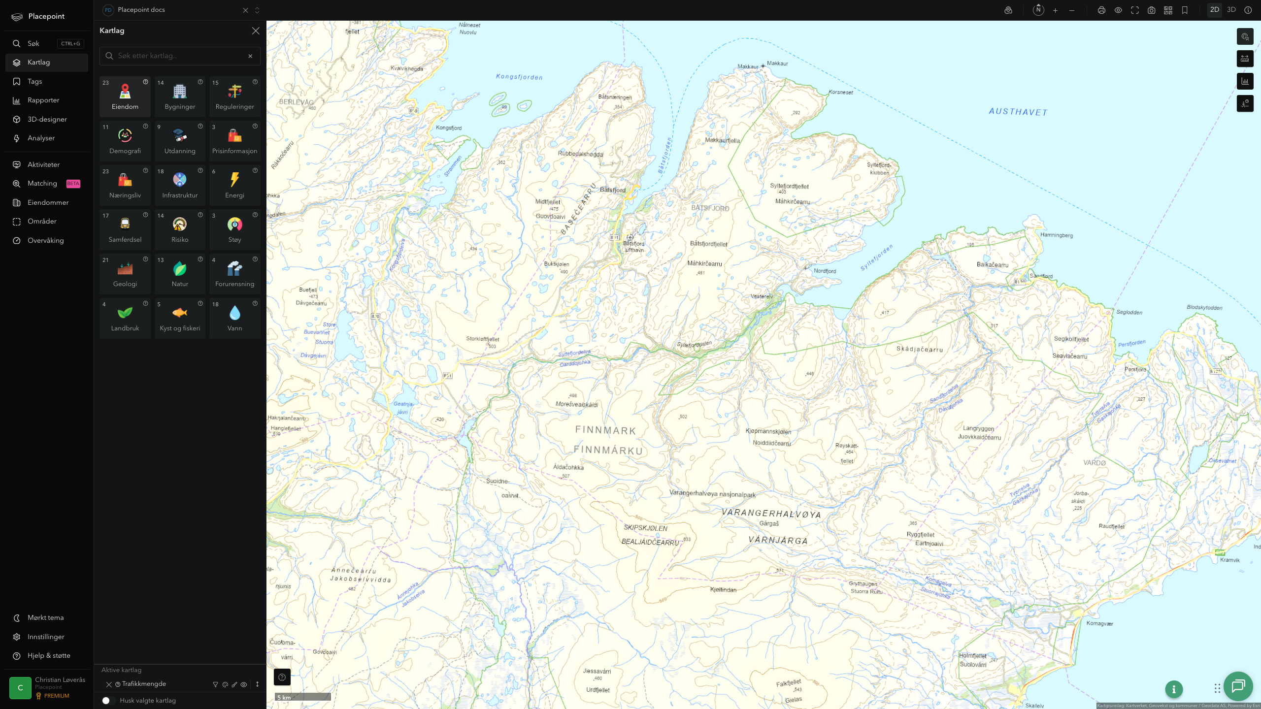 Båtsfjord - trafikkmengde (ÅDT)