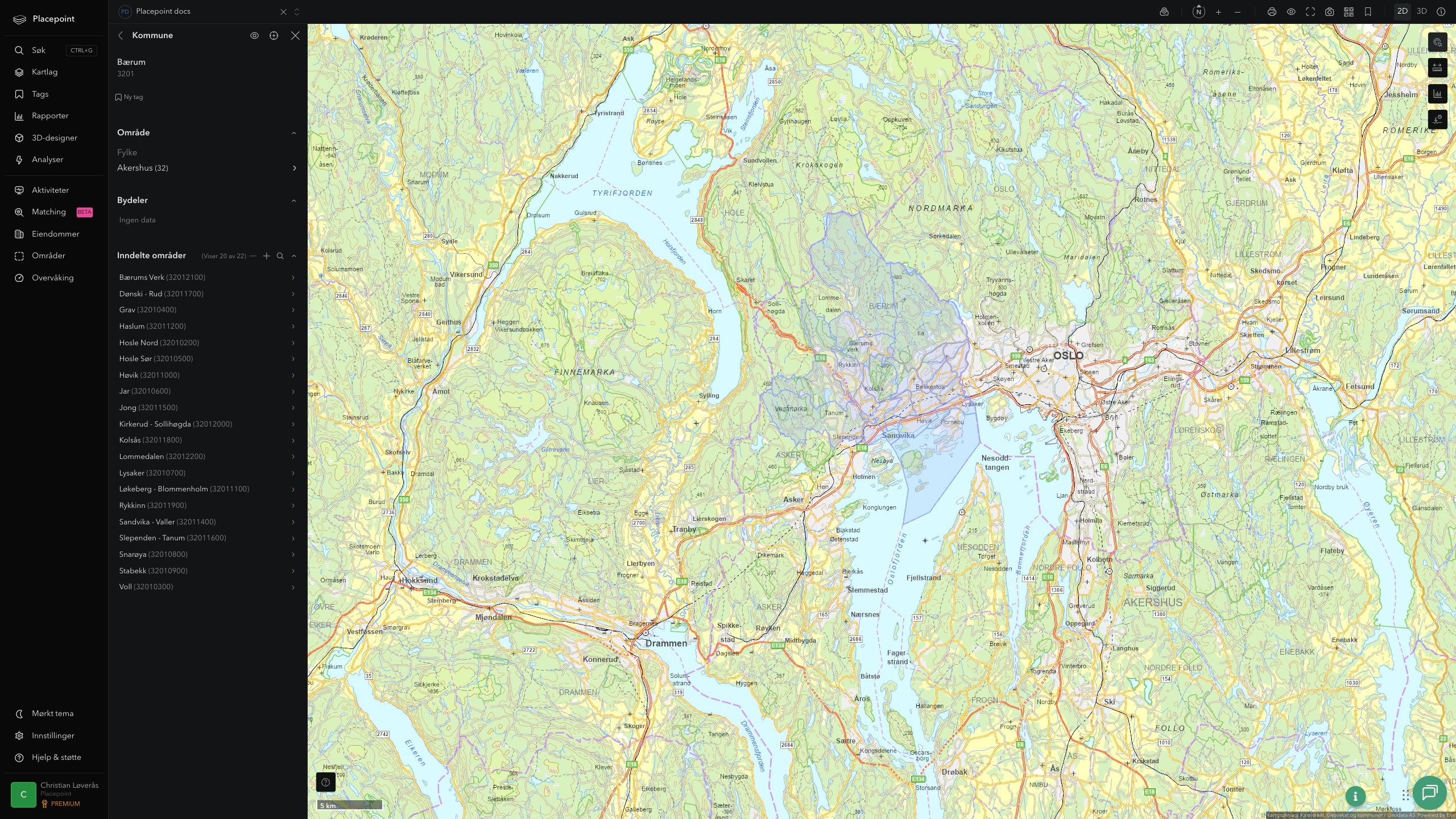 Bærum kommune i Placepoint