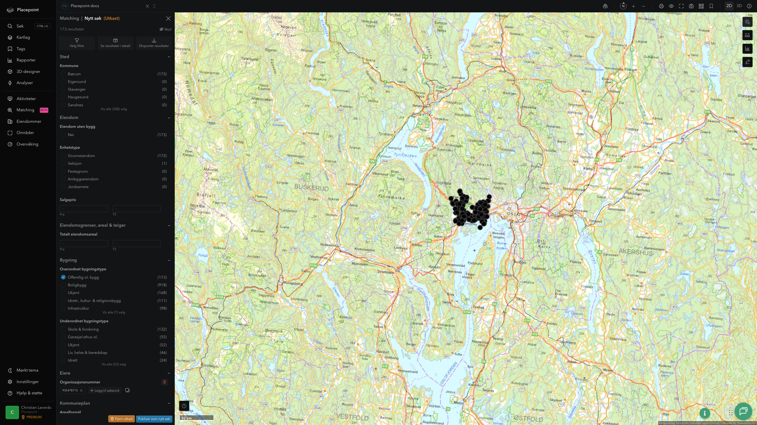 Matching-resultat for Bærum kommune