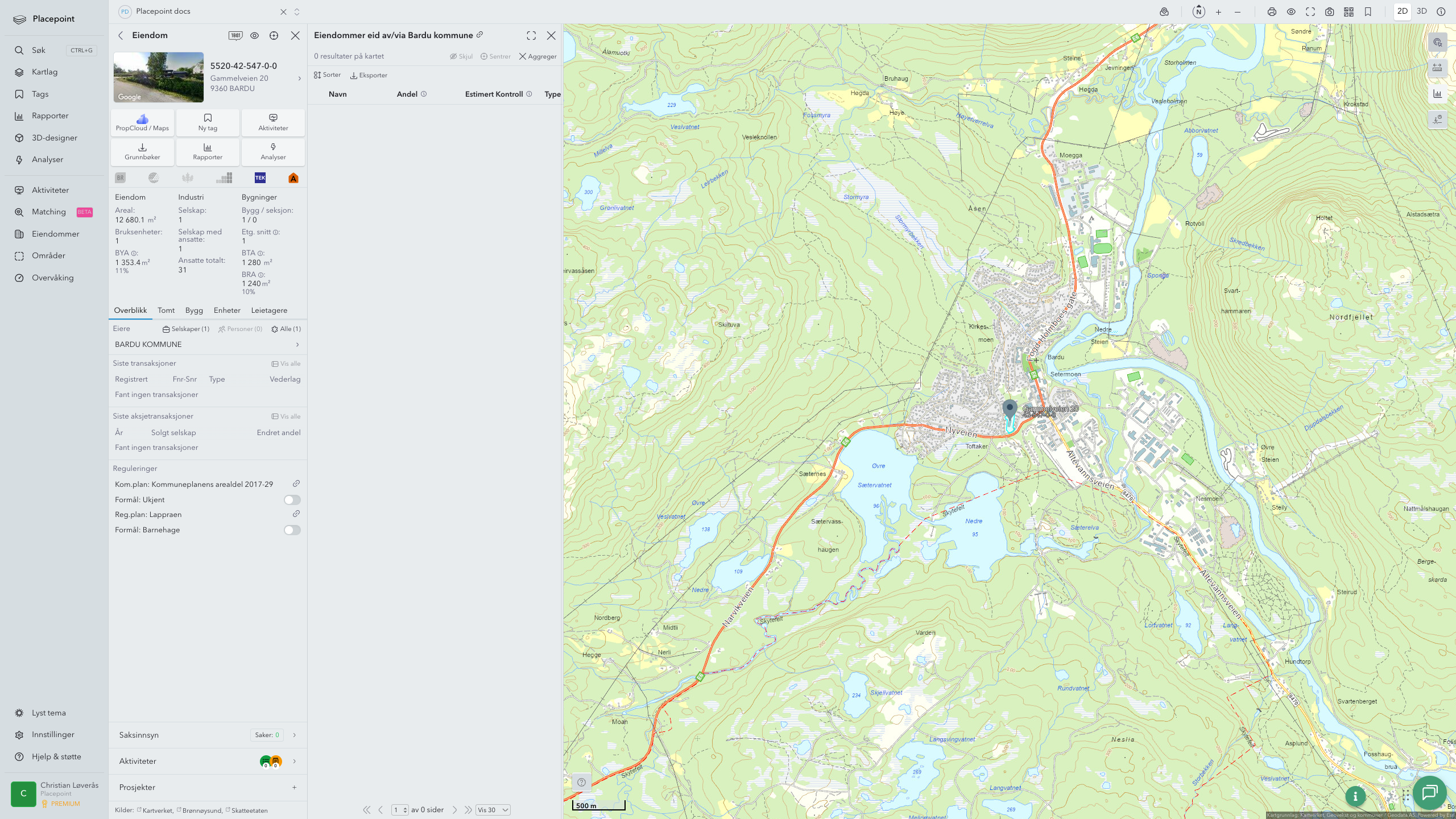 Bardu - en eiendom med eier-panel