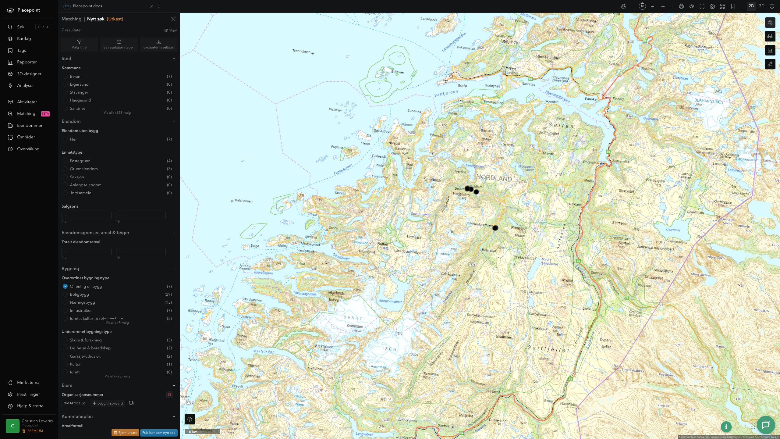 Matching-resultat for Beiarn kommune