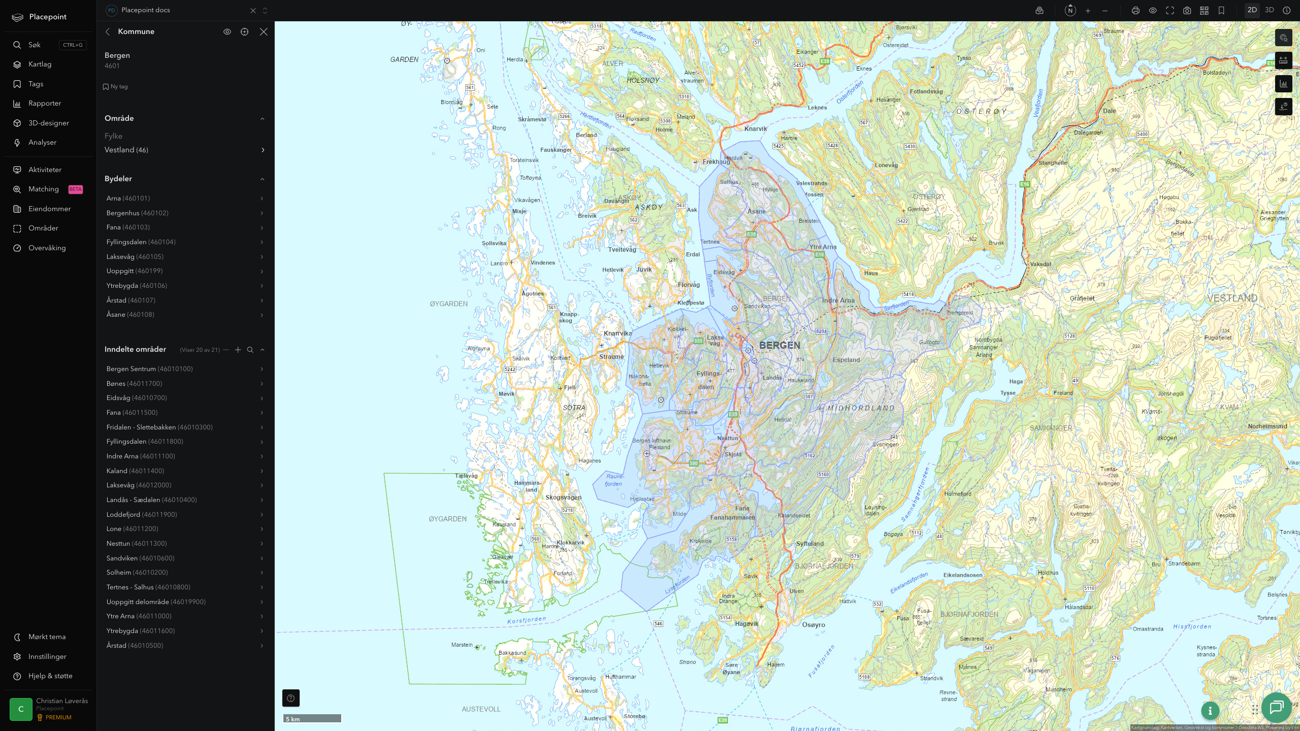 Bergen kommune i Placepoint