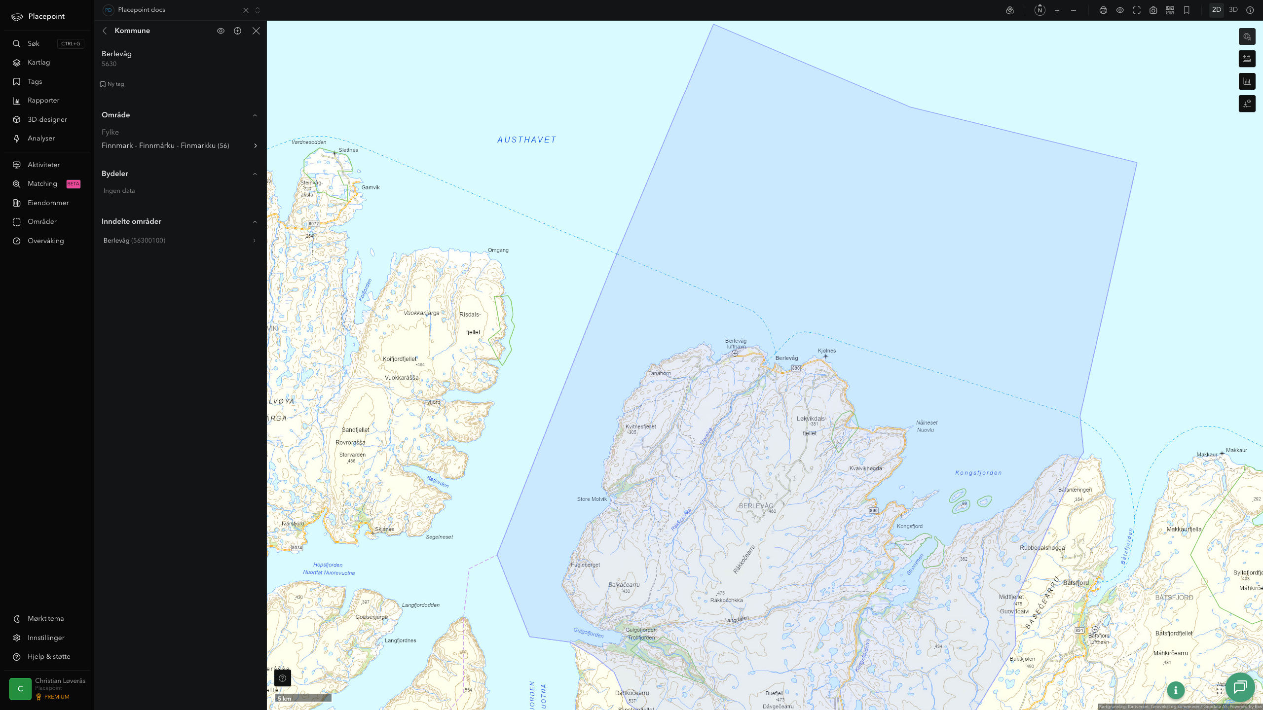 Berlevåg kommune i Placepoint