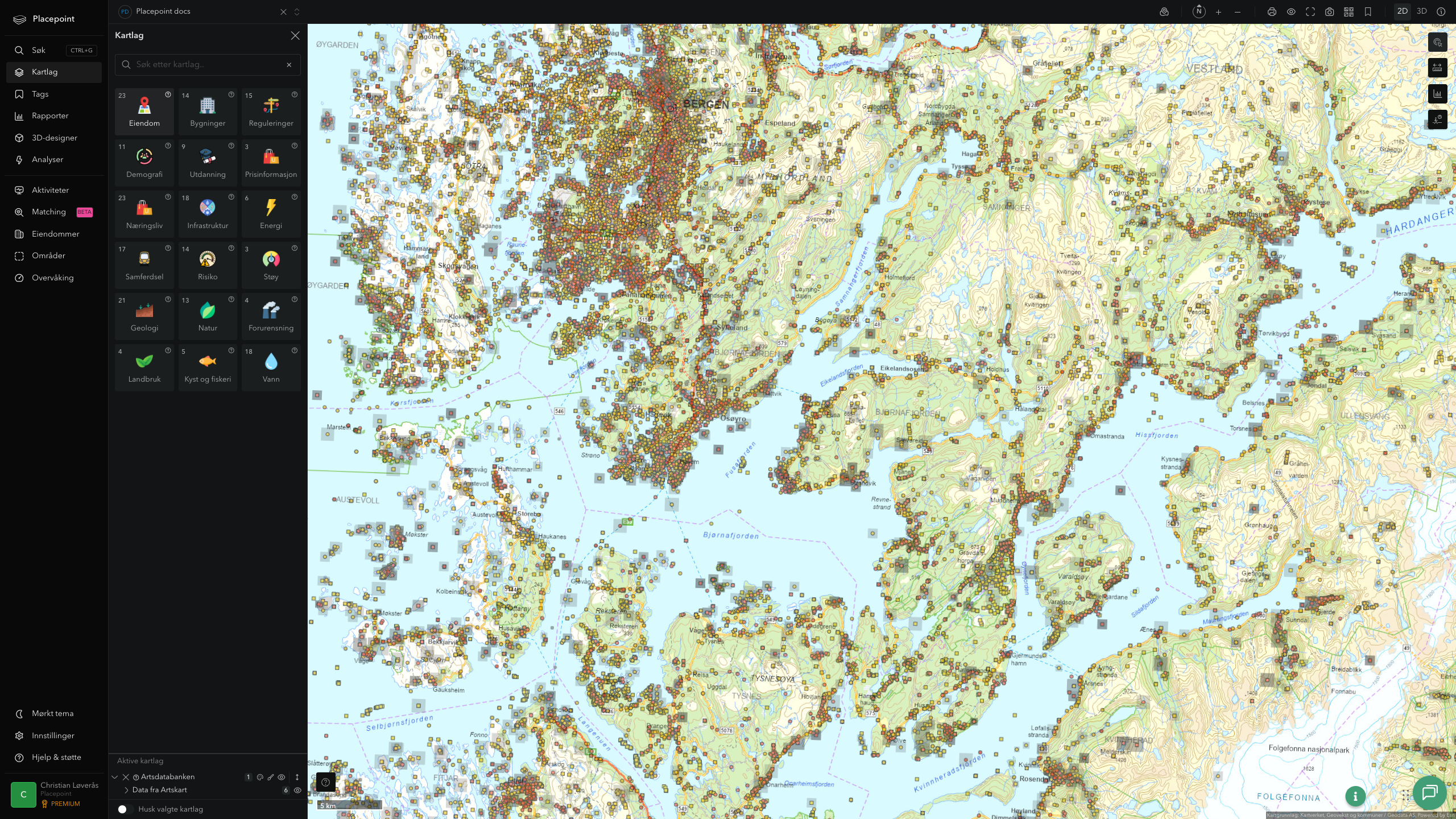 Bjørnafjorden - artsdatabanken