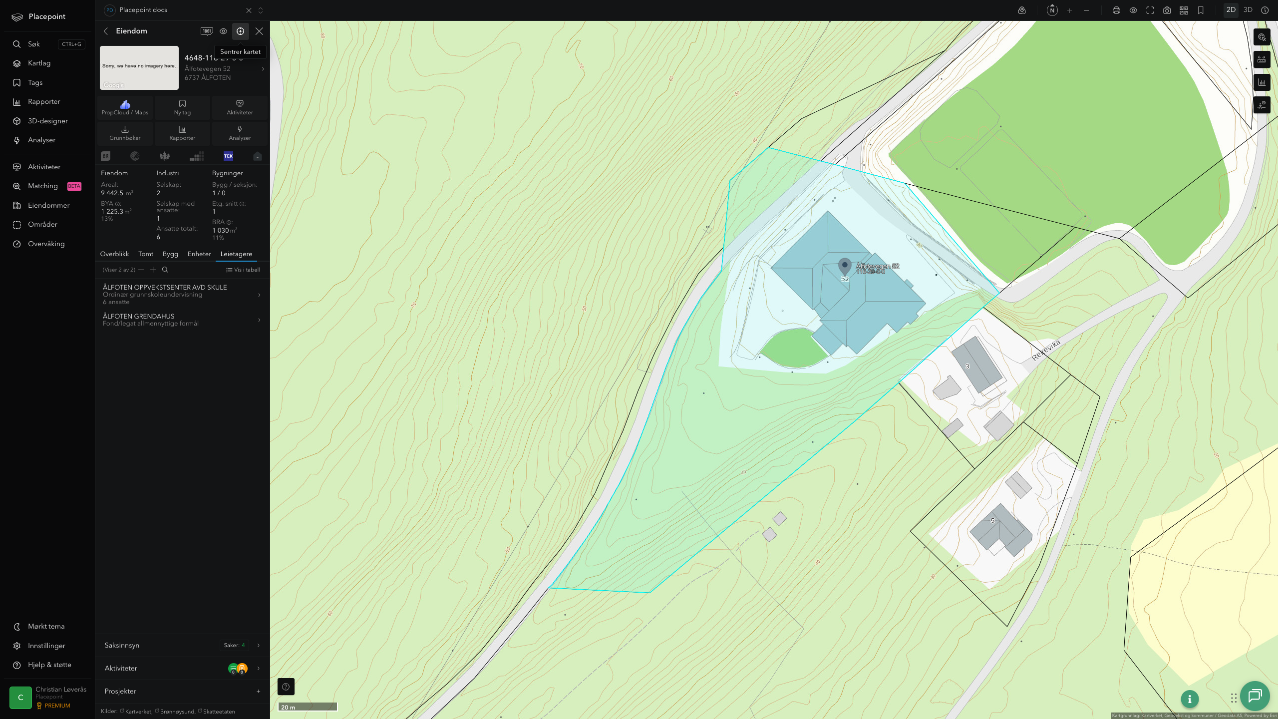 Eiendomspanel for en av Bremanger kommunes eiendommer
