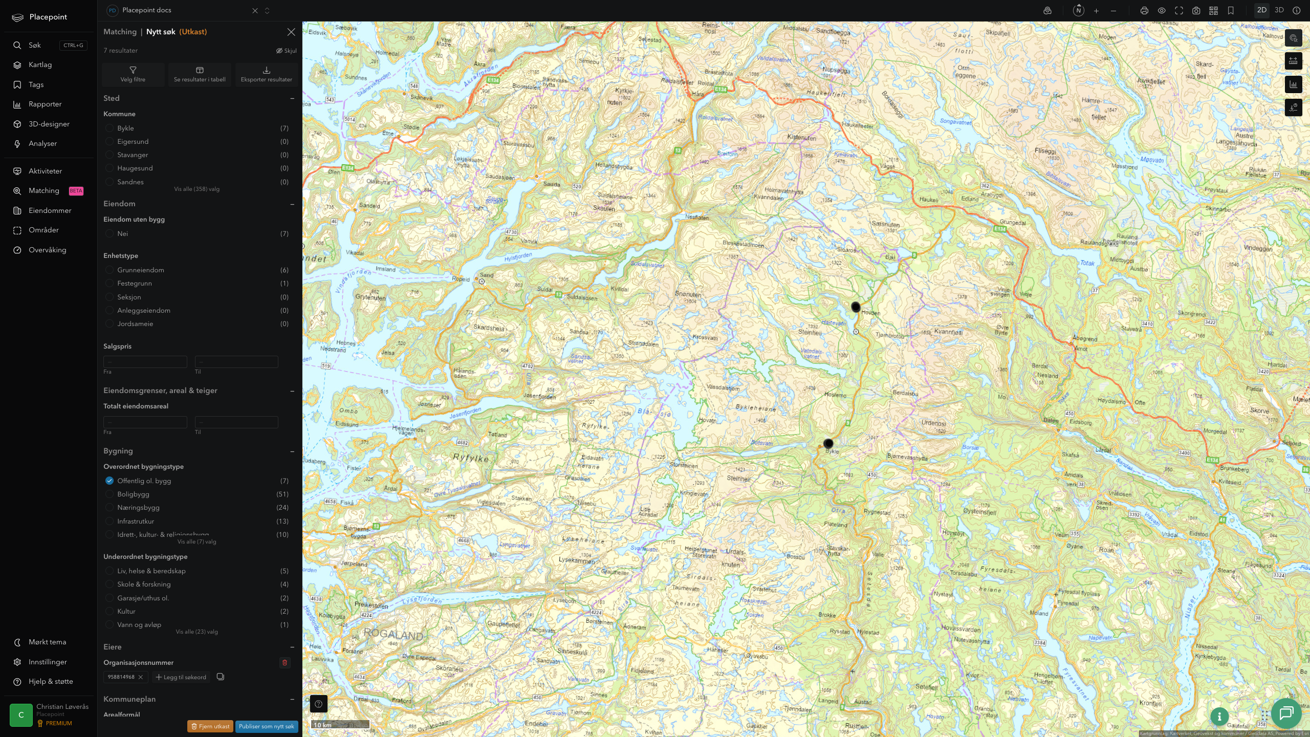 Matching-resultat for Bykle kommune