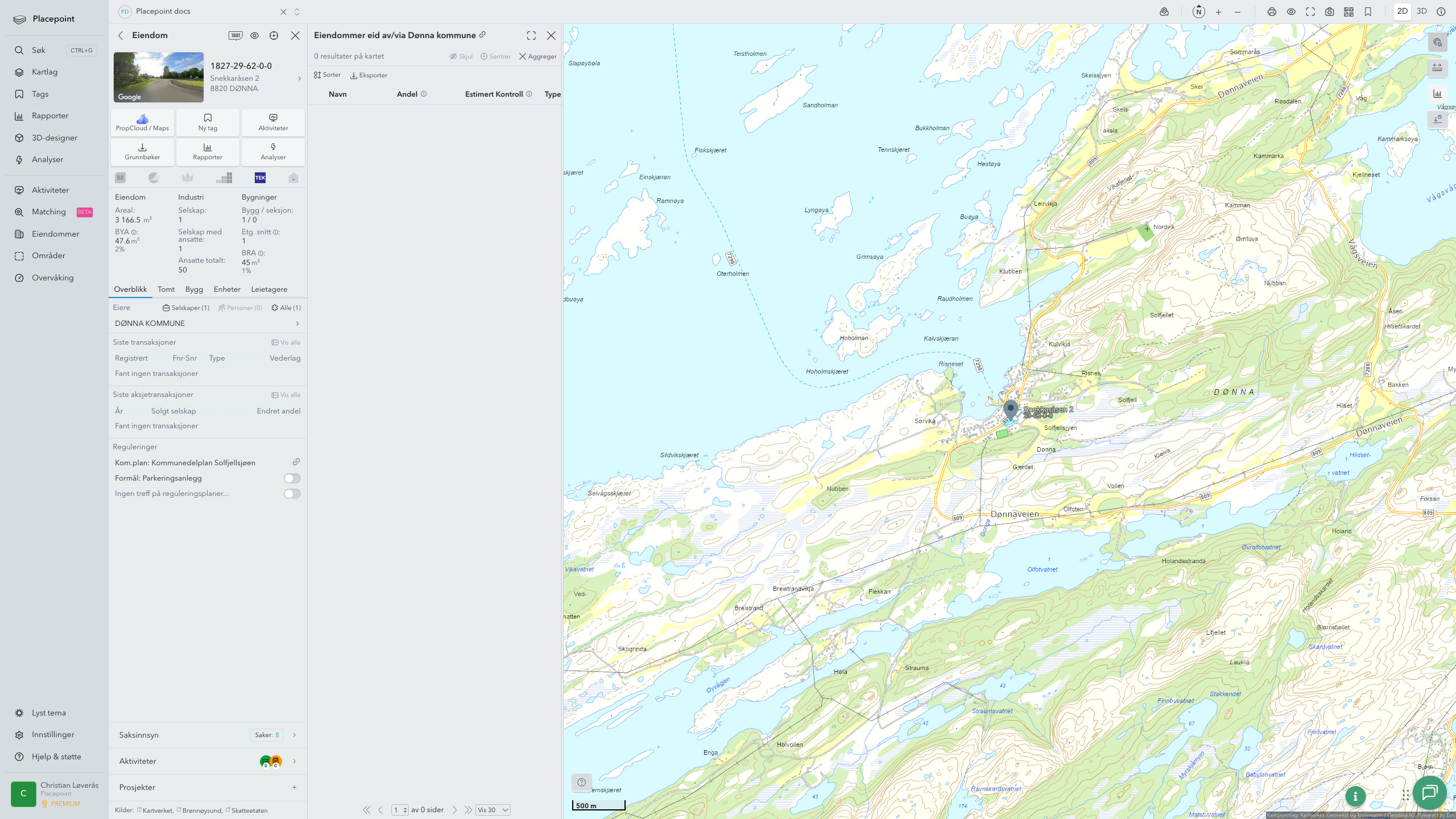 Dønna - en eiendom med eier-panel