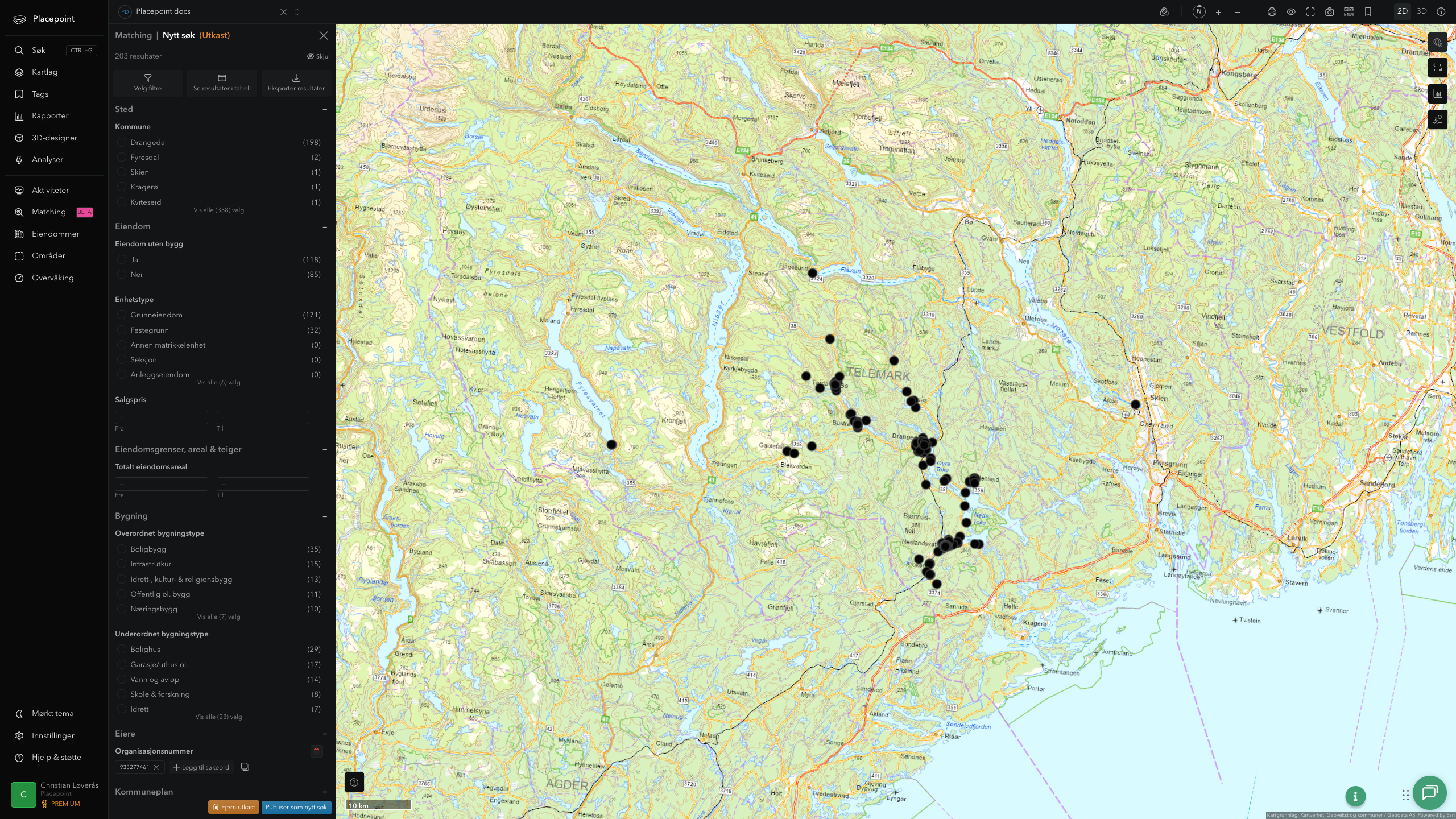 Matching-resultat for Drangedal kommune