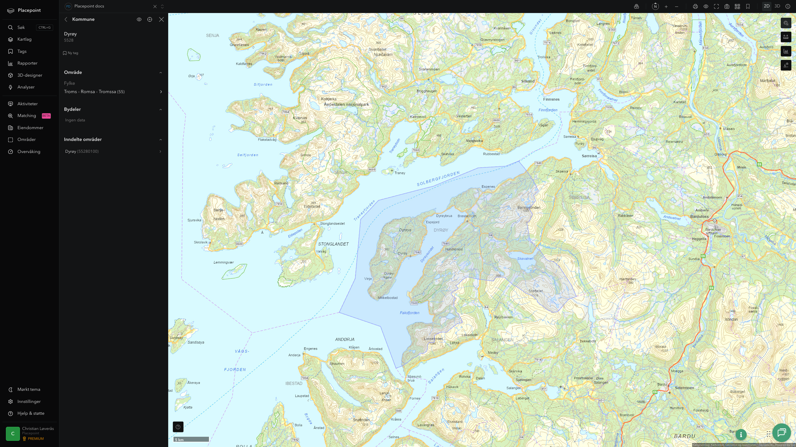 Dyrøy kommune i Placepoint