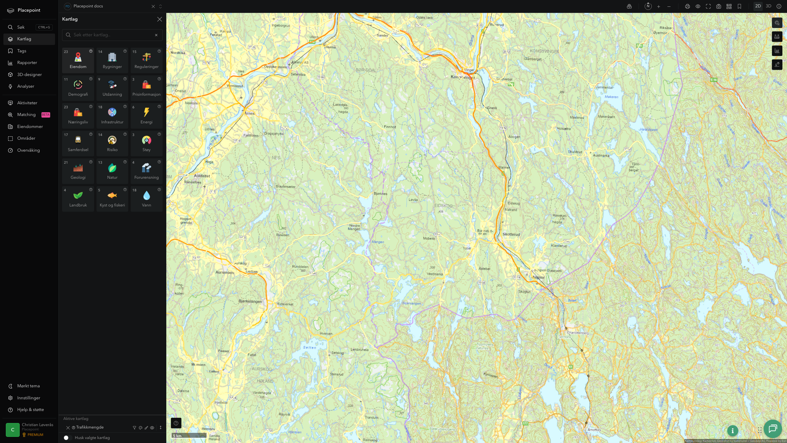 Eidskog - trafikkmengde (ÅDT)