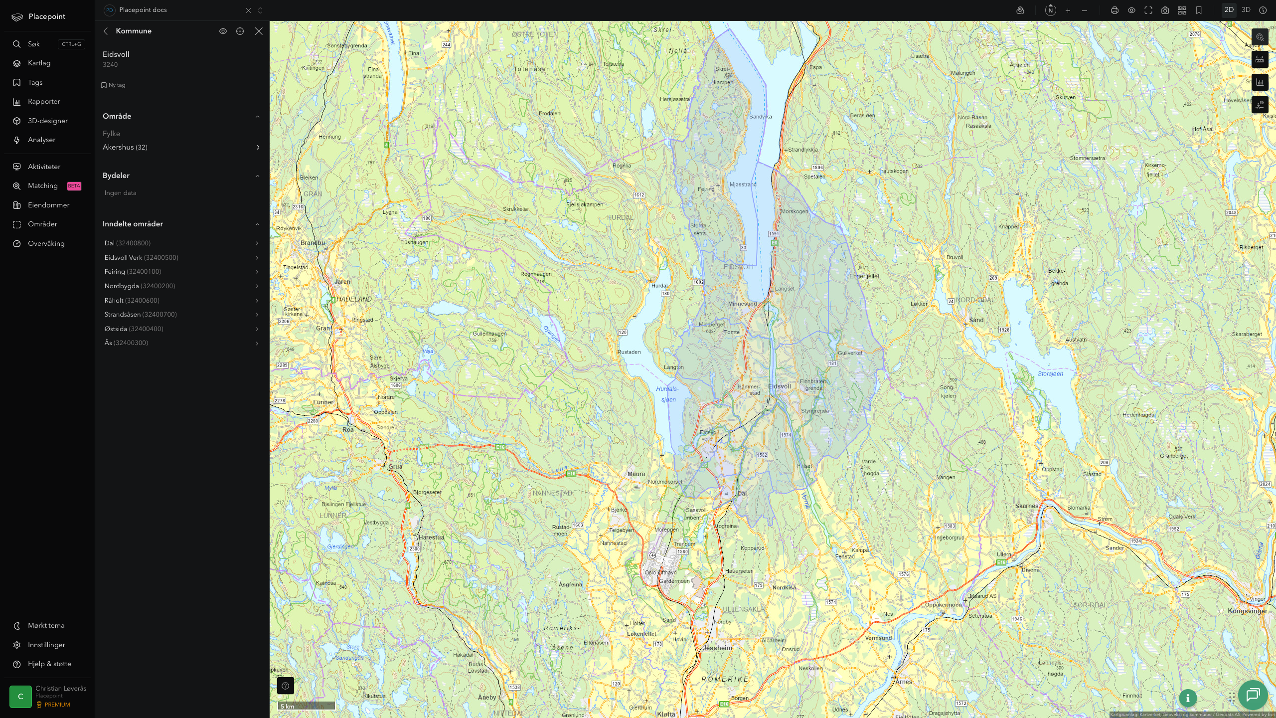 Eidsvoll kommune i Placepoint