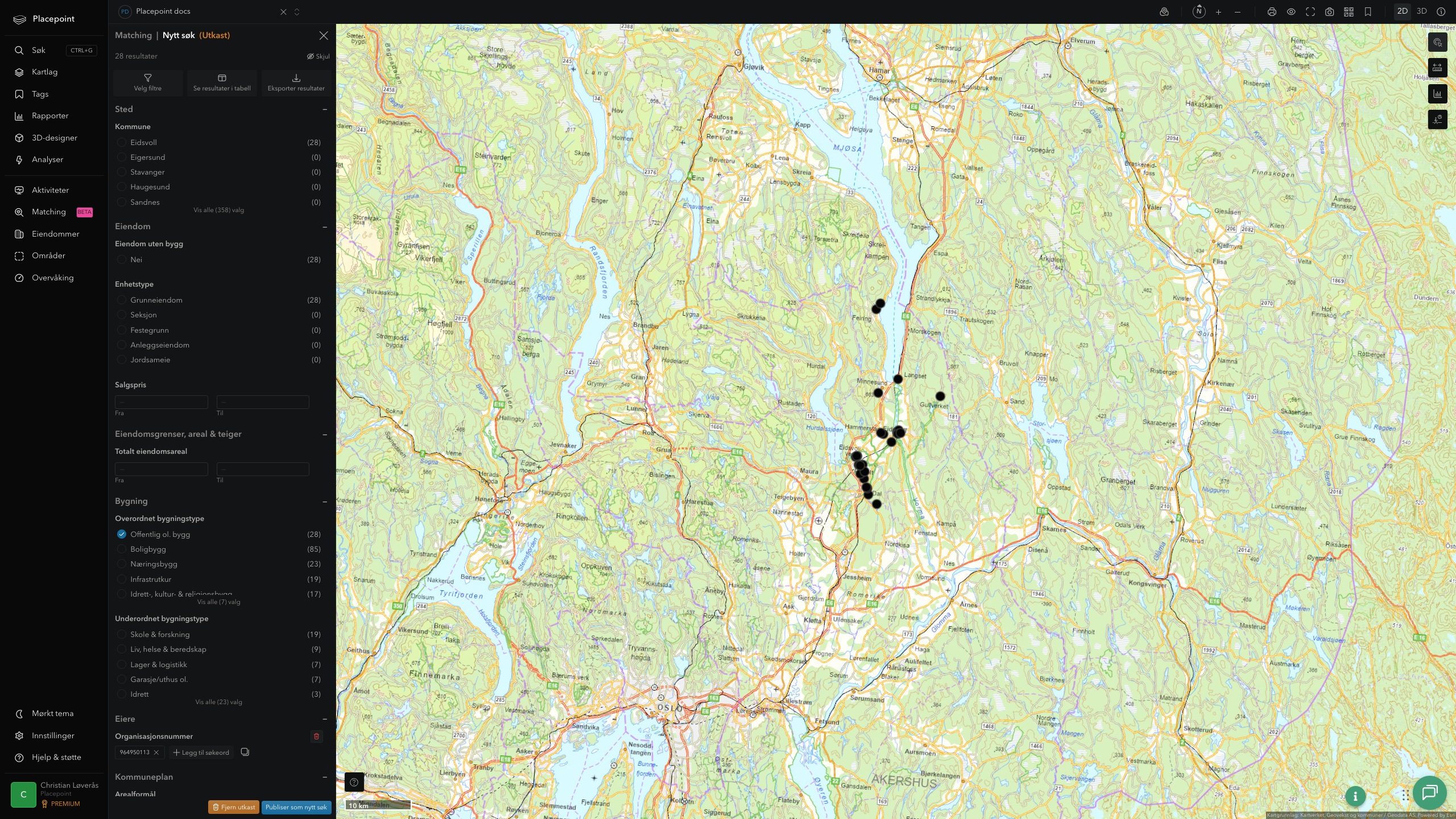 Matching-resultat for Eidsvoll kommune