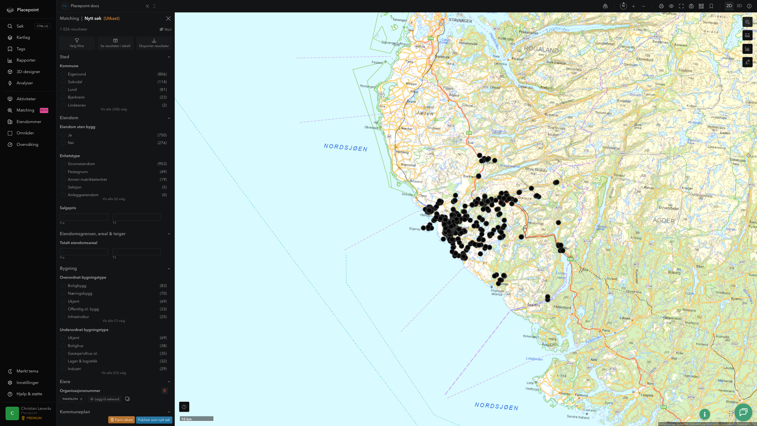 Matching-resultat for Eigersund kommune